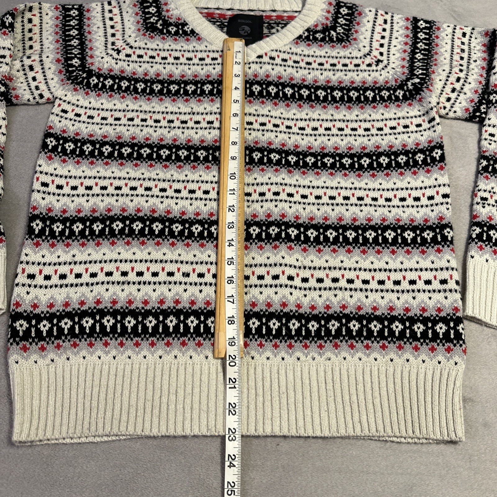 Fair Isle Knit Sweater Men's Large SoKool Nordic Apres-Ski - photo 3