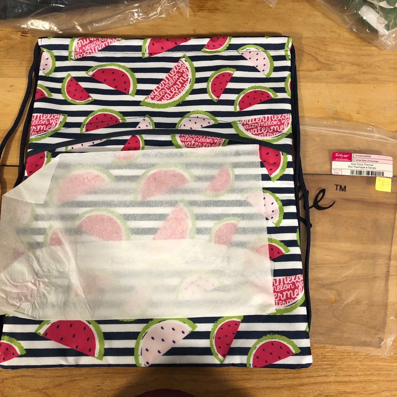 Thirty-One Gifts Cool Cinch Thermal Drawstring Bag