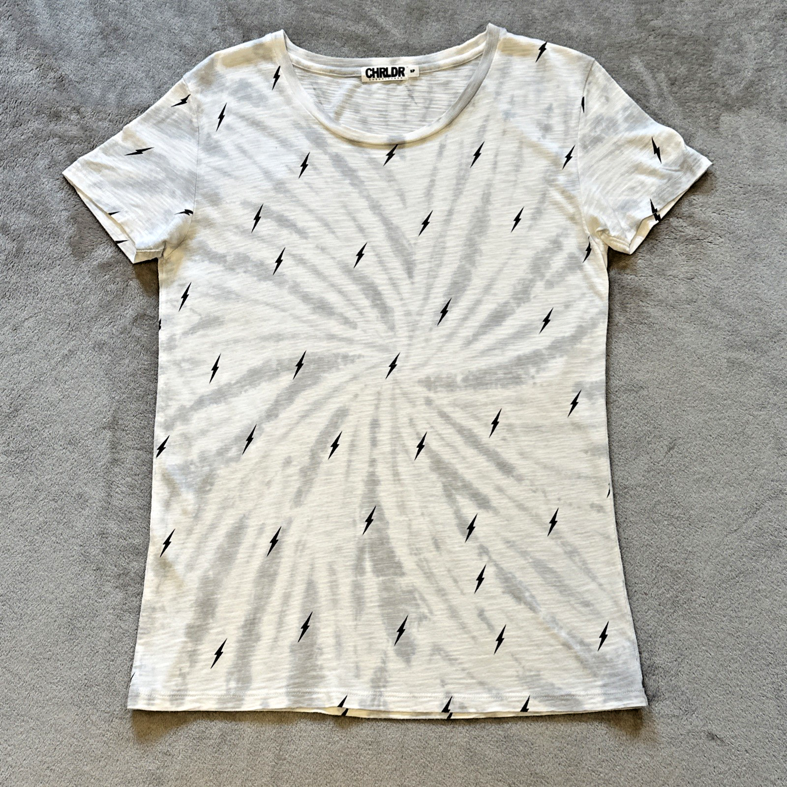 CHRLDR Lightning Bolt Cloud Tie Dye Tee Shirt Women's Small