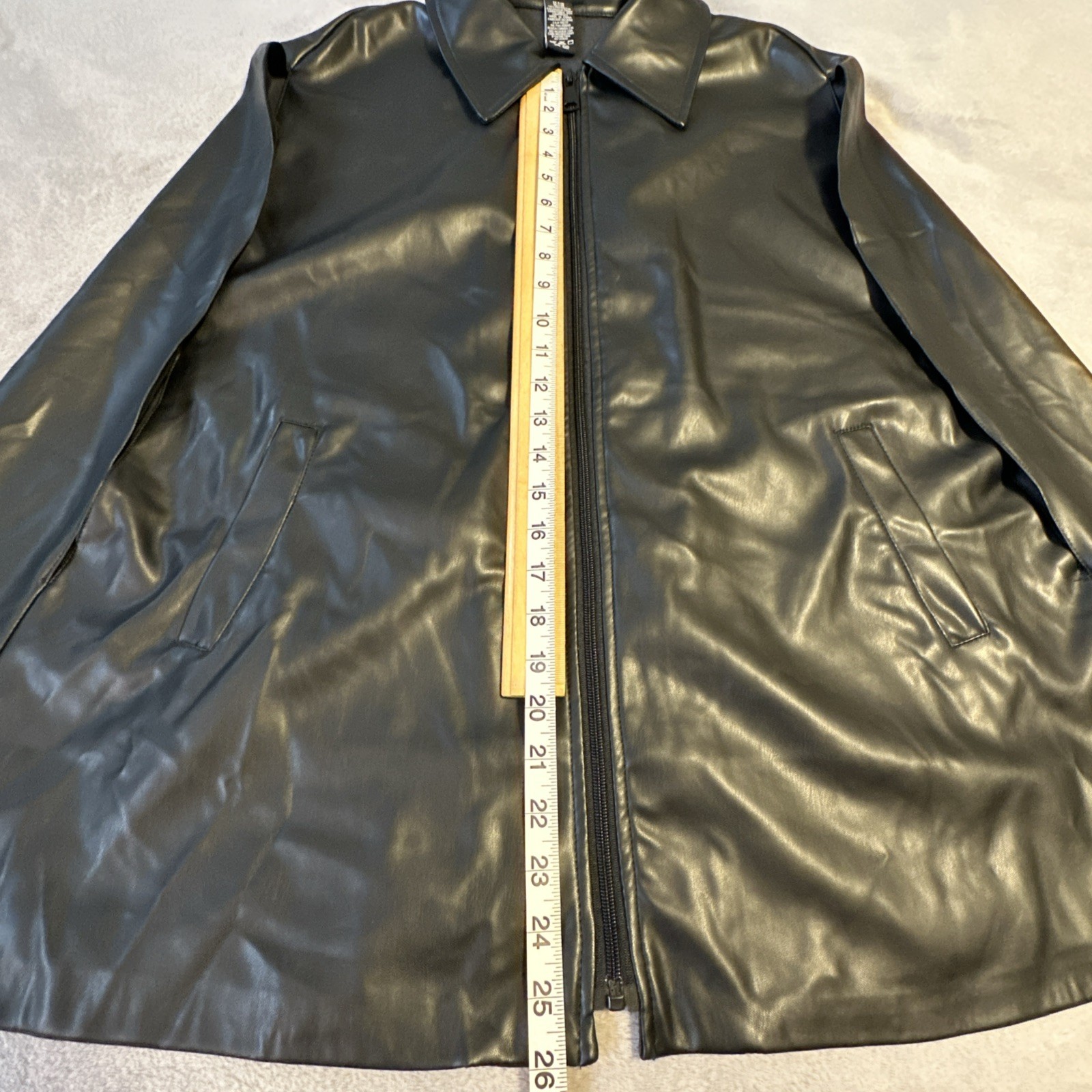 Eivissa Cape Vest Black Faux Leather Medium Oversized Goth Punk - photo 2