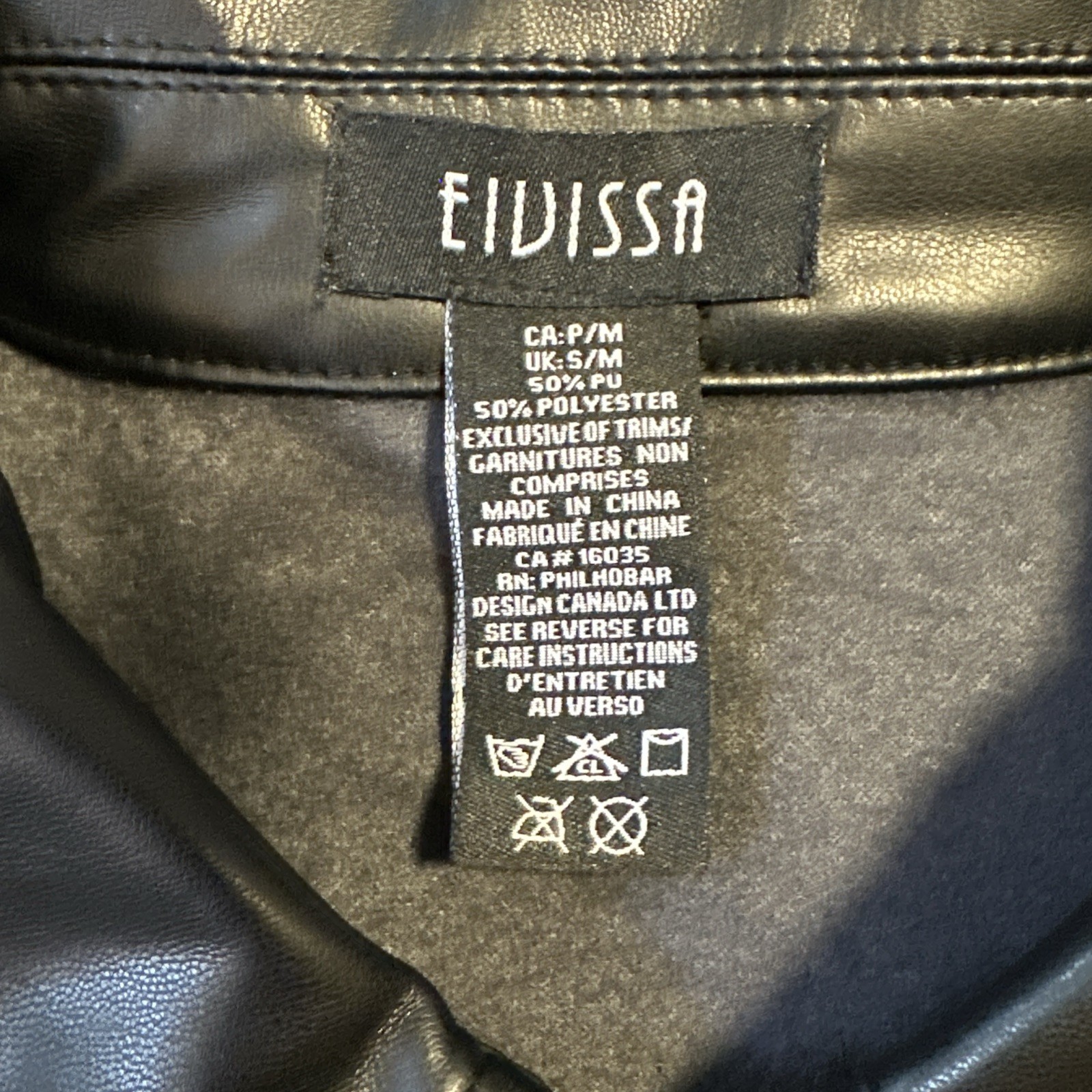 Eivissa Cape Vest Black Faux Leather Medium Oversized Goth Punk - photo 4