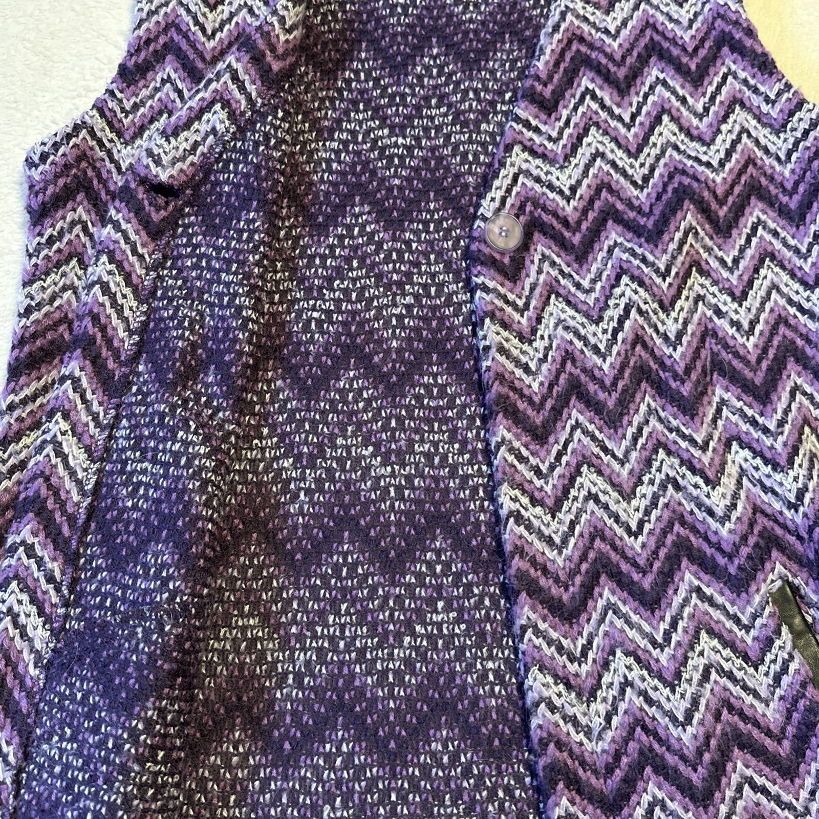 Vintage Missoni Purple Zigzag Knit Vest S - photo 2