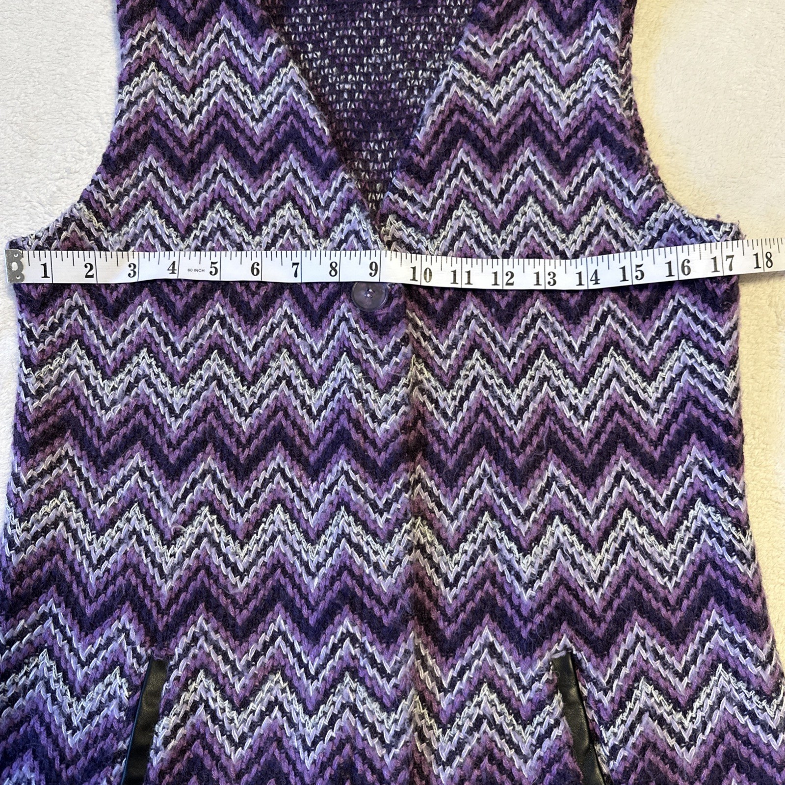 Vintage Missoni Purple Zigzag Knit Vest S - photo 3