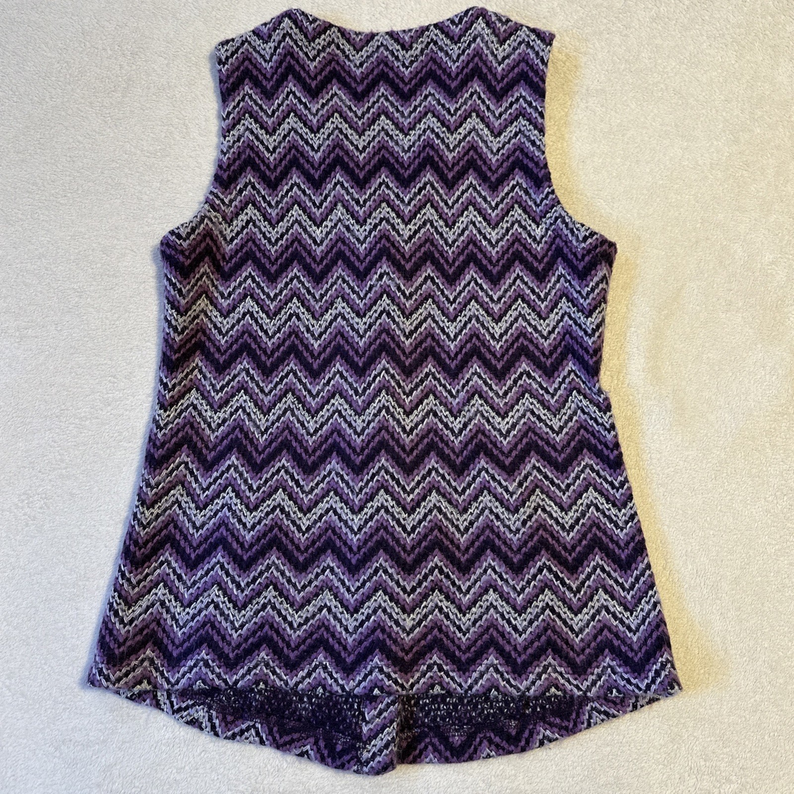 Vintage Missoni Purple Zigzag Knit Vest S - photo 5