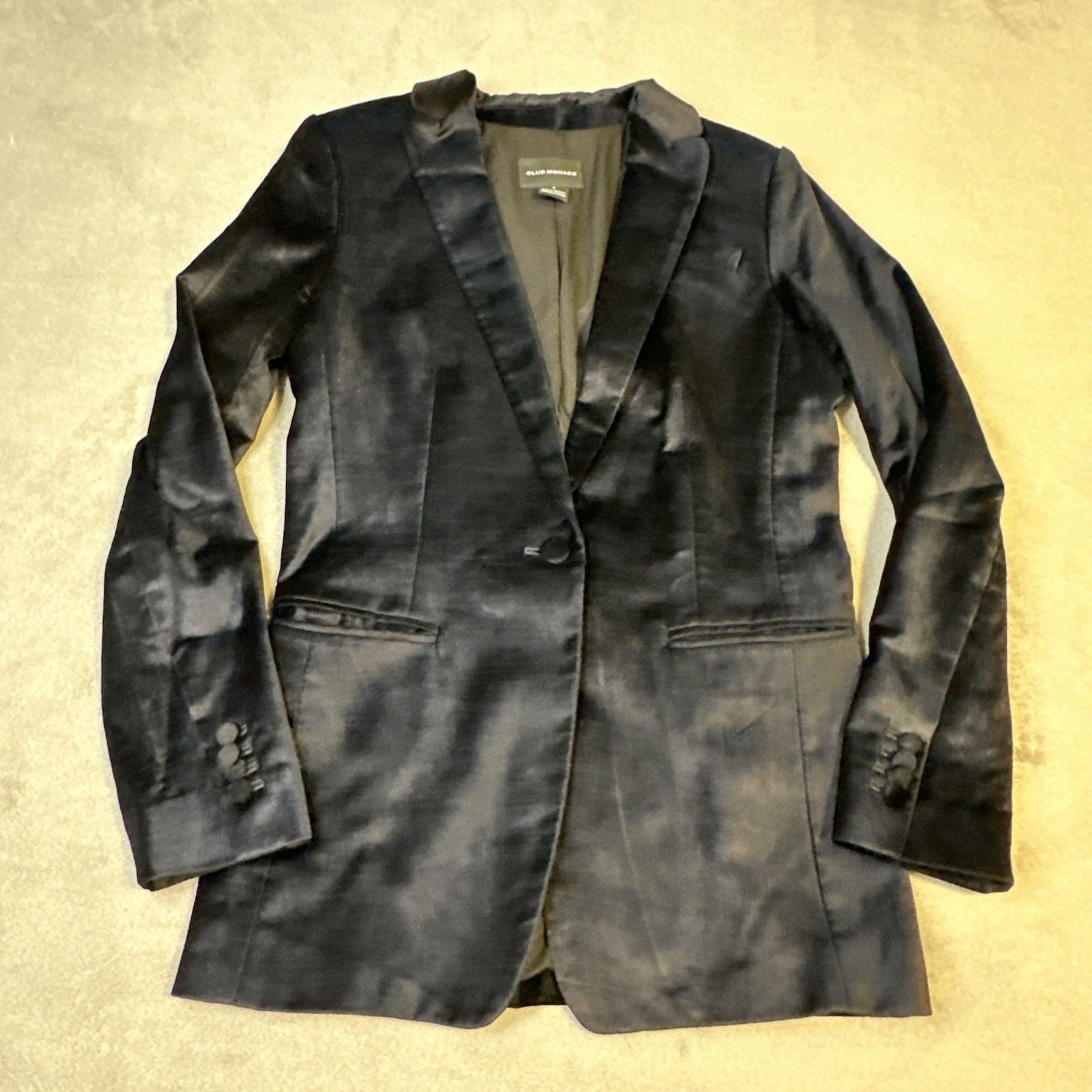 Club Monaco Blue Velvet Blazer Women's 4