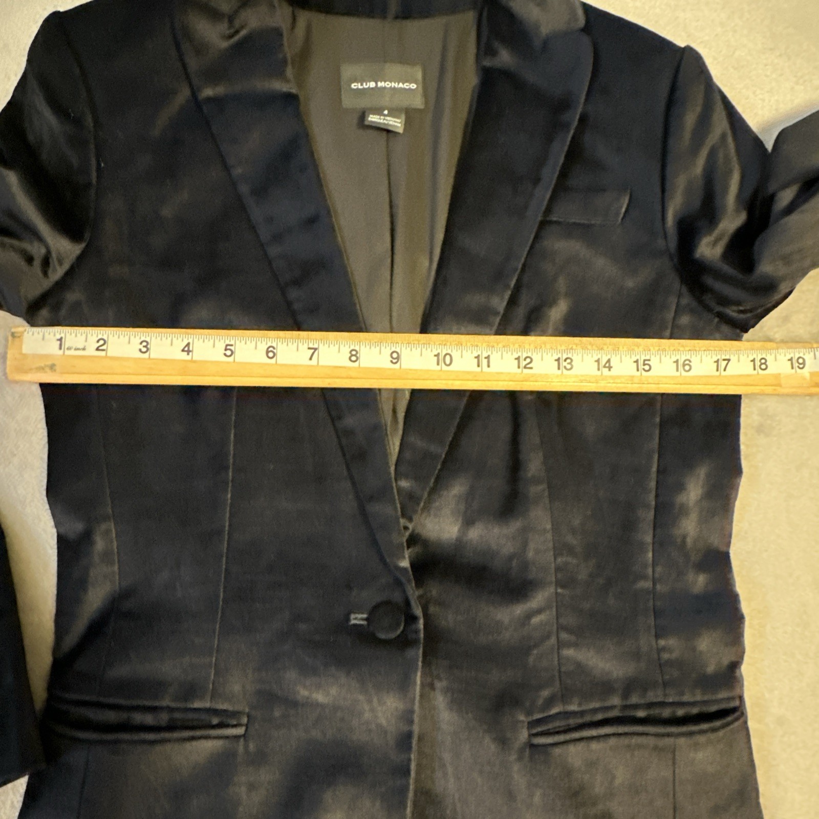 Club Monaco Blue Velvet Blazer Women's 4 - photo 2