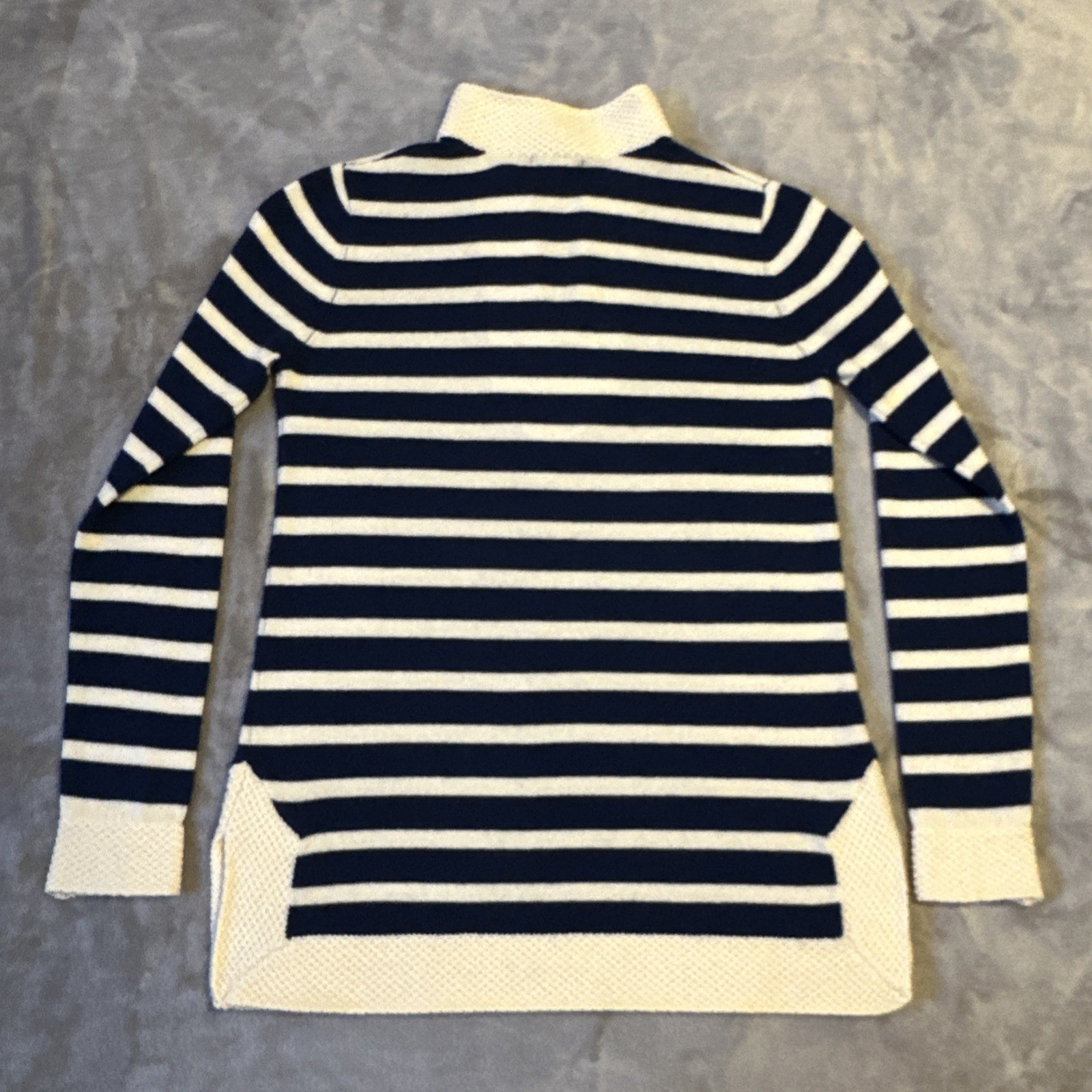 SNAPDRAGON 100% Cashmere Nautical Striped Sweater Navy S/M - photo 5