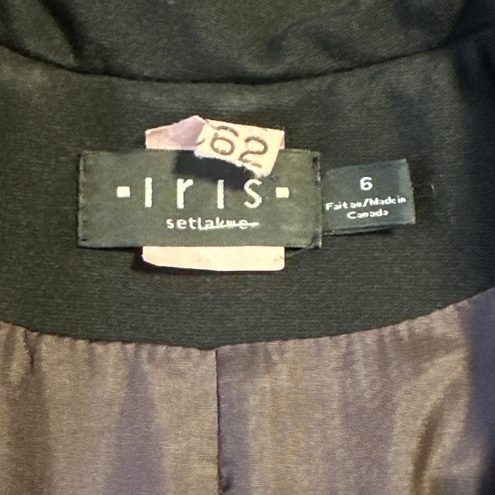 Iris Setlakwe Black Tailored Blazer Size 6 Leather Accent Trim - photo 5