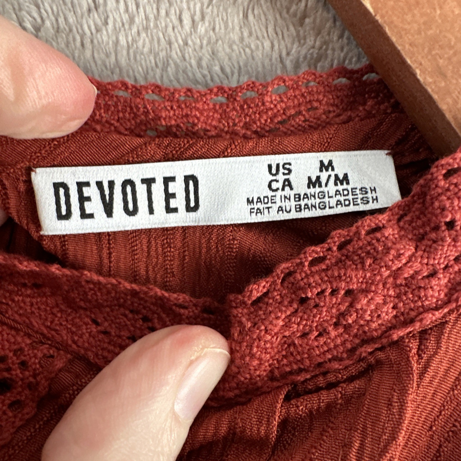 Rust Copper Women's Blouse Medium Devoted Pintuck Mock Neck - photo 2