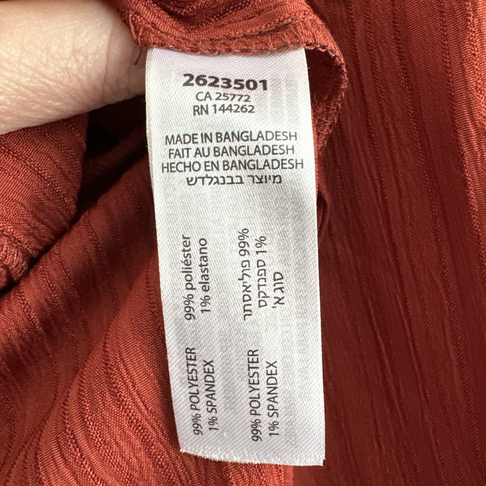 Rust Copper Women's Blouse Medium Devoted Pintuck Mock Neck - photo 3