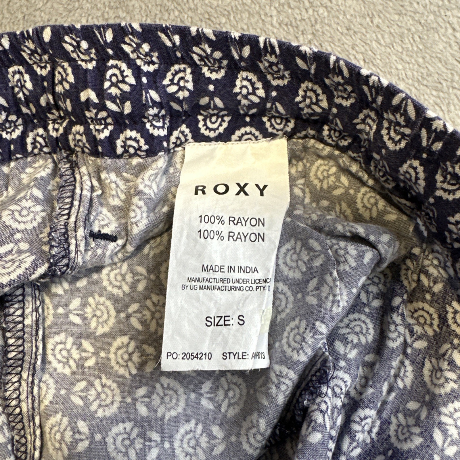 Roxy Women's Small "Sweet Sea" Beach Pants - Blue Floral Harem - photo 5