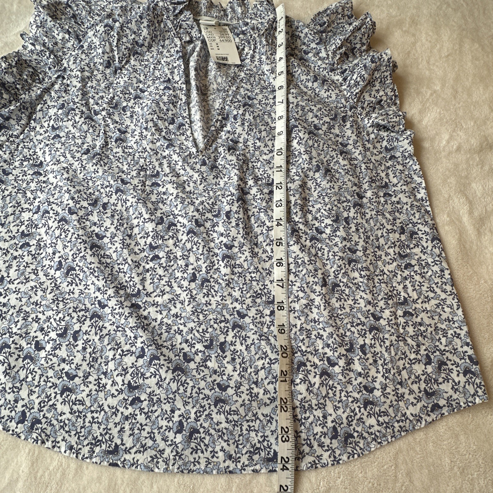 H&M Ditsy Floral Ruffle Sleeve Top - Medium - photo 4