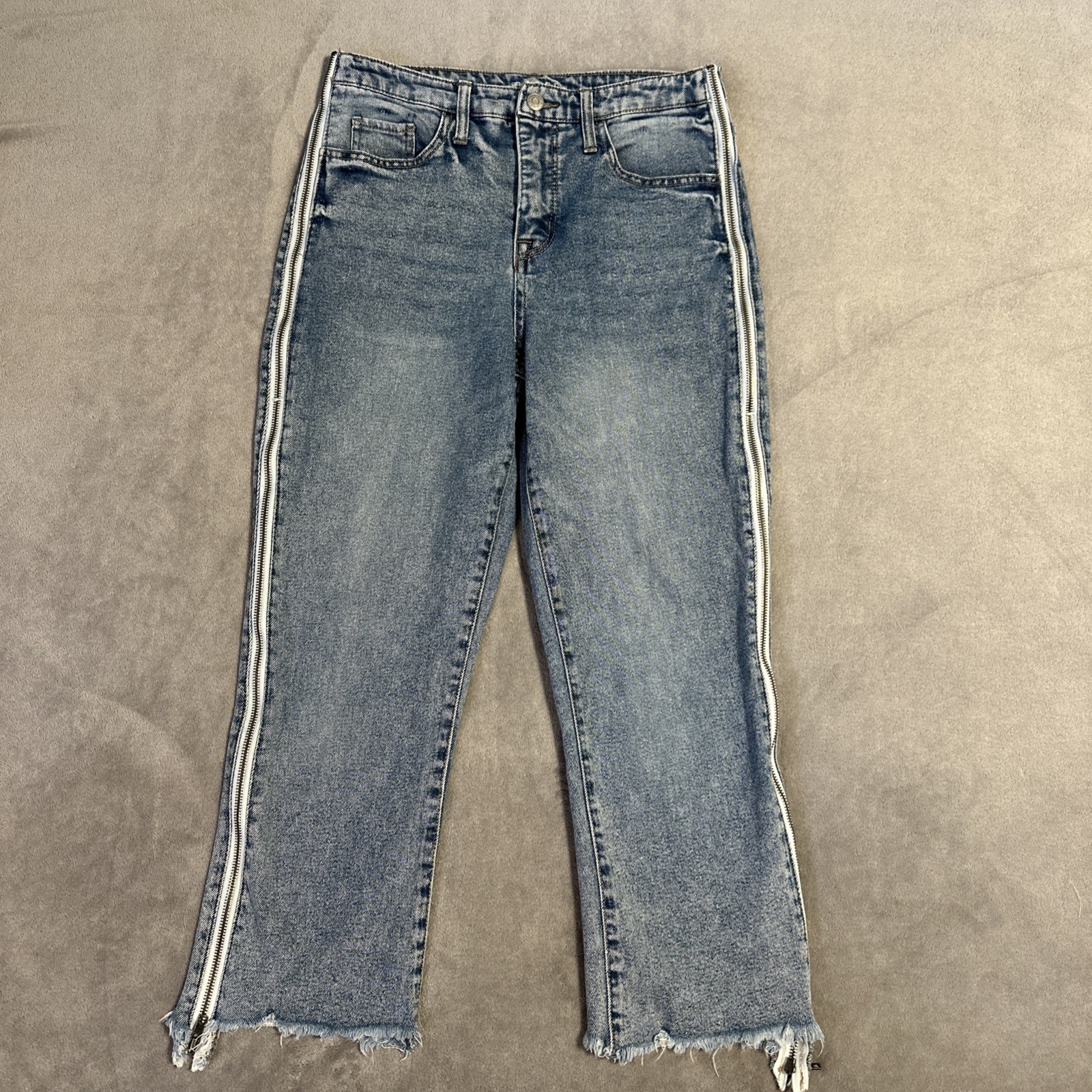 Wild Fable Jeans Full Side Zip Size 6 Womens Light Wash Ankle Di