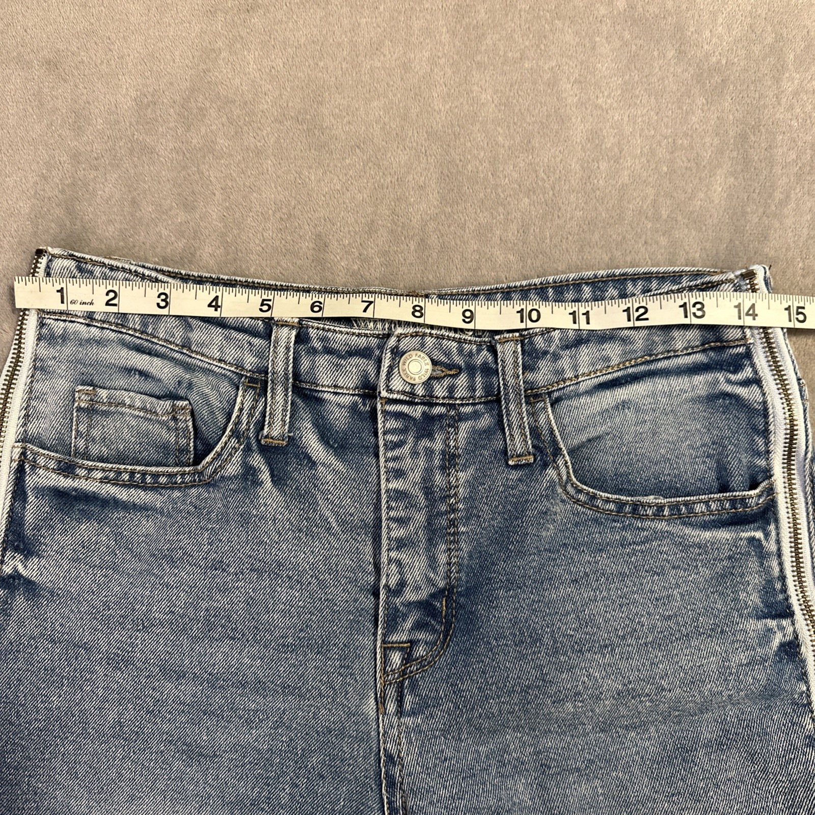 Wild Fable Jeans Full Side Zip Size 6 Womens Light Wash Ankle Di - photo 3