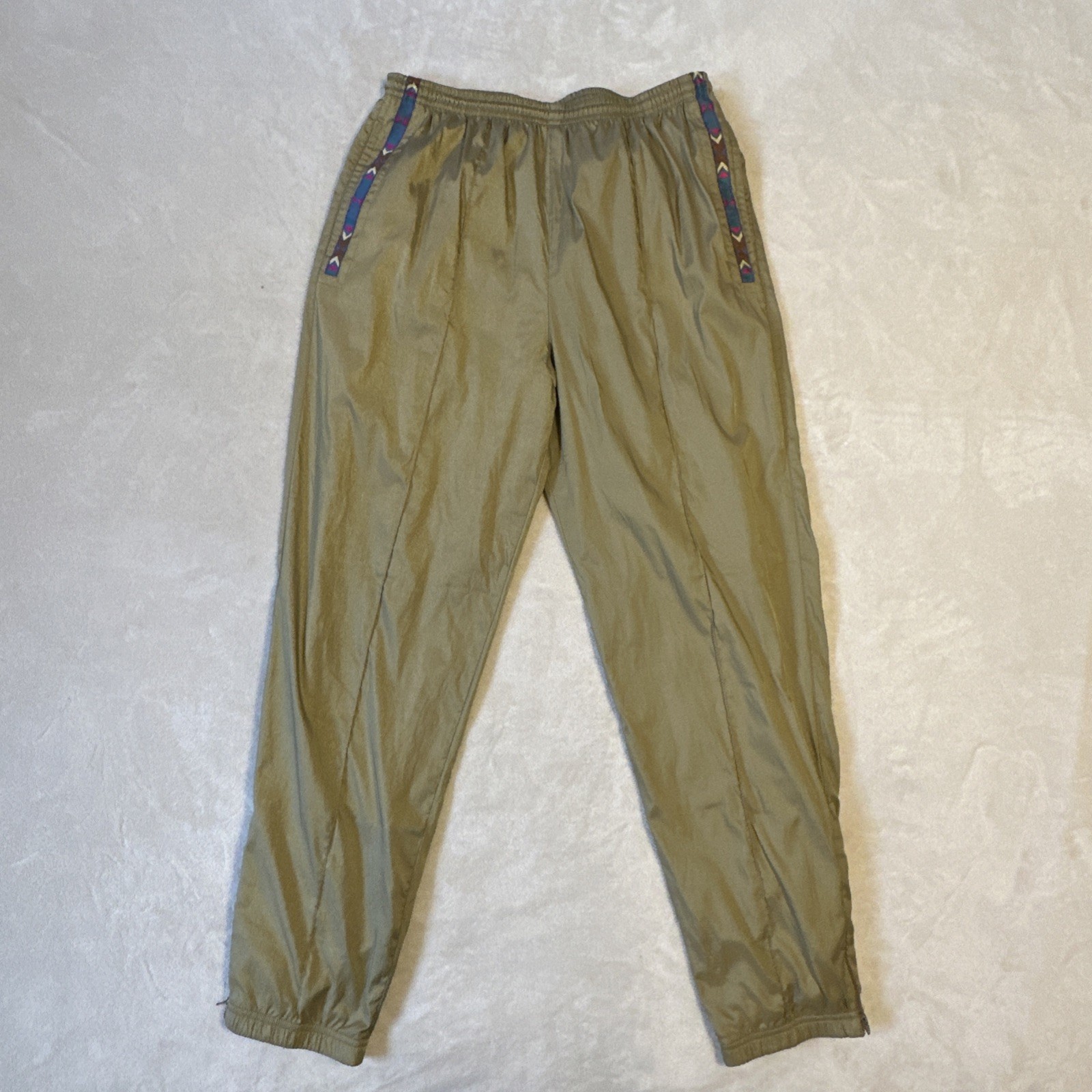 Vintage 90s HEAD Sportswear Track Pants Women's Large Nylon Tan