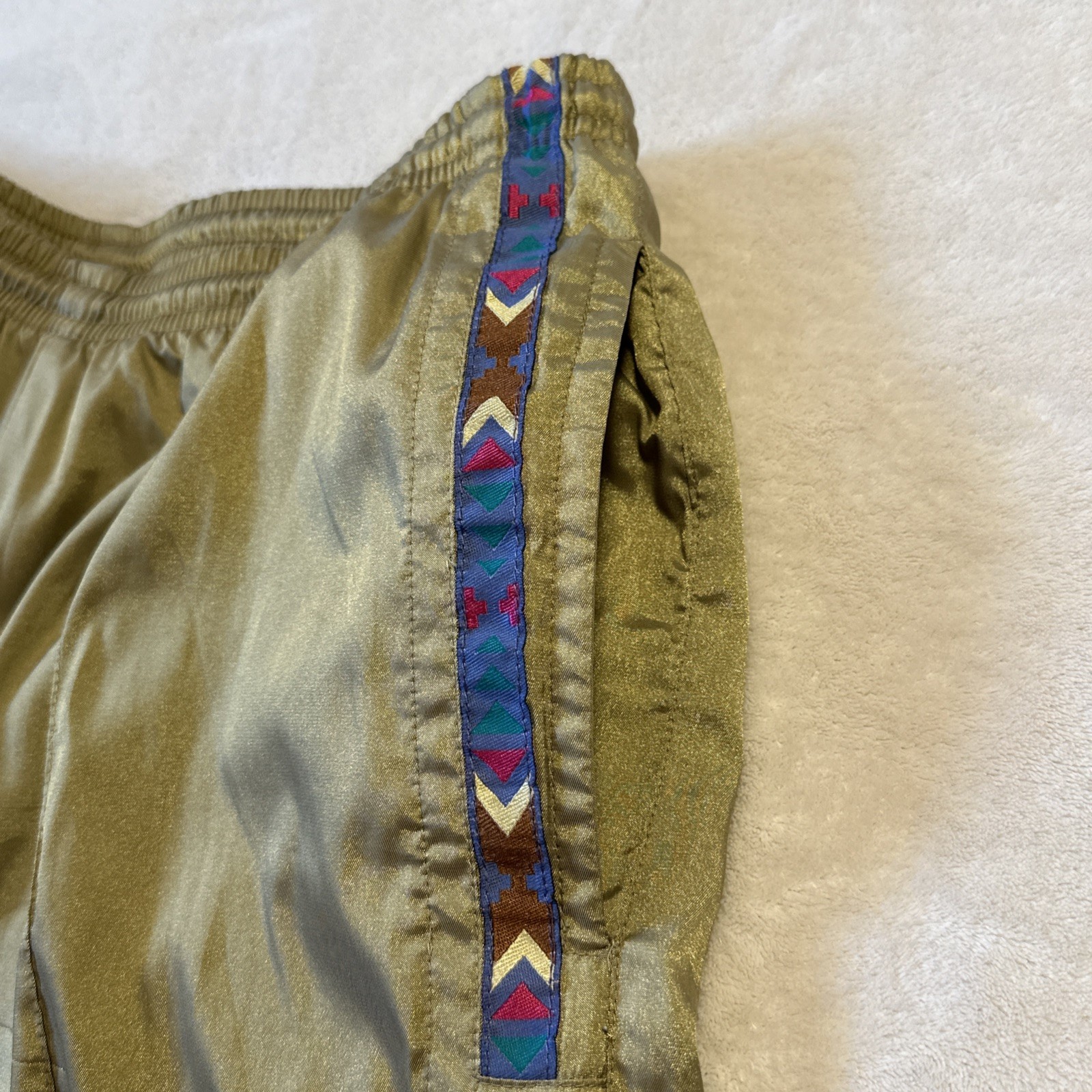 Vintage 90s HEAD Sportswear Track Pants Women's Large Nylon Tan - photo 4