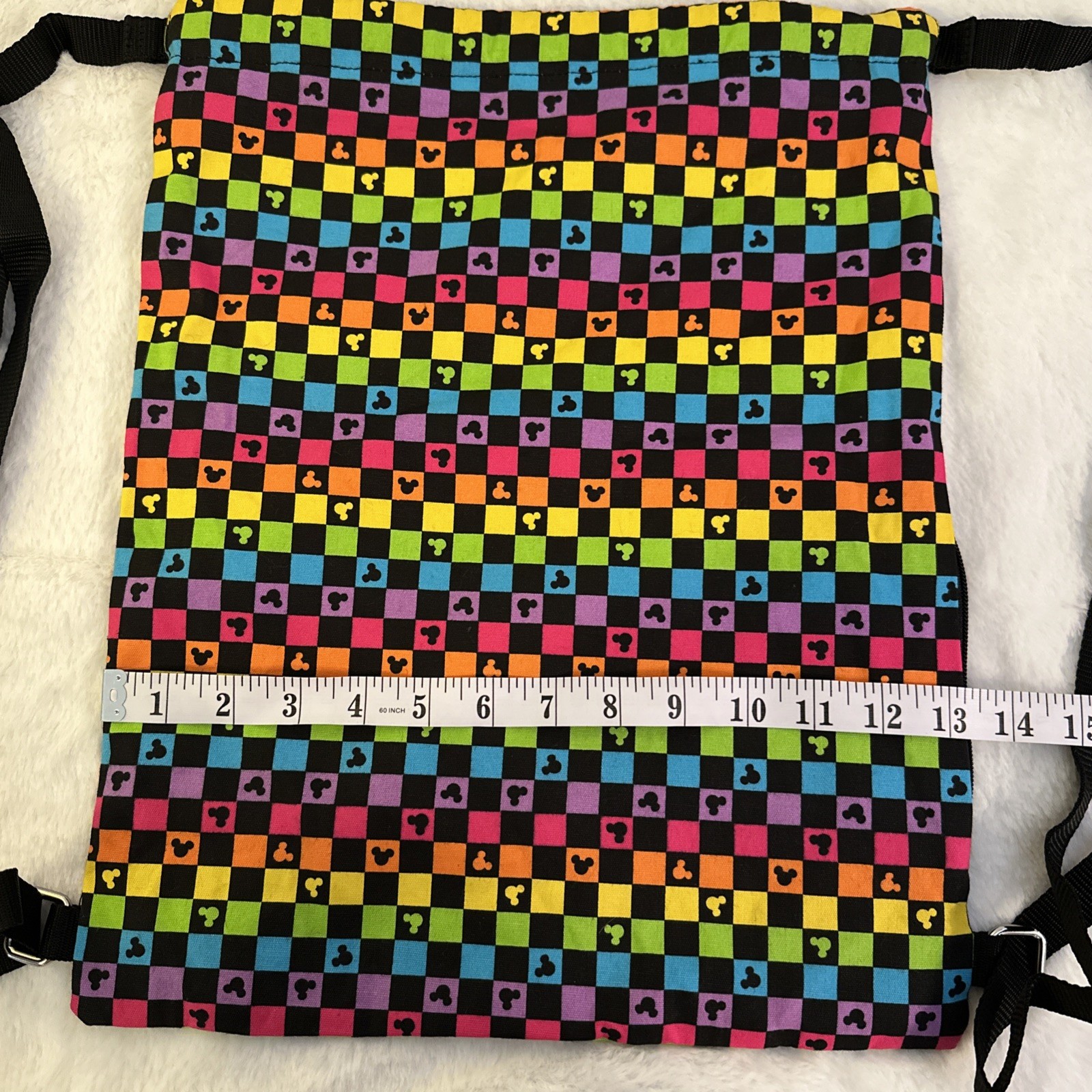 Disney Parks Rainbow Mickey Mouse Cinch Bag Backpack - photo 5