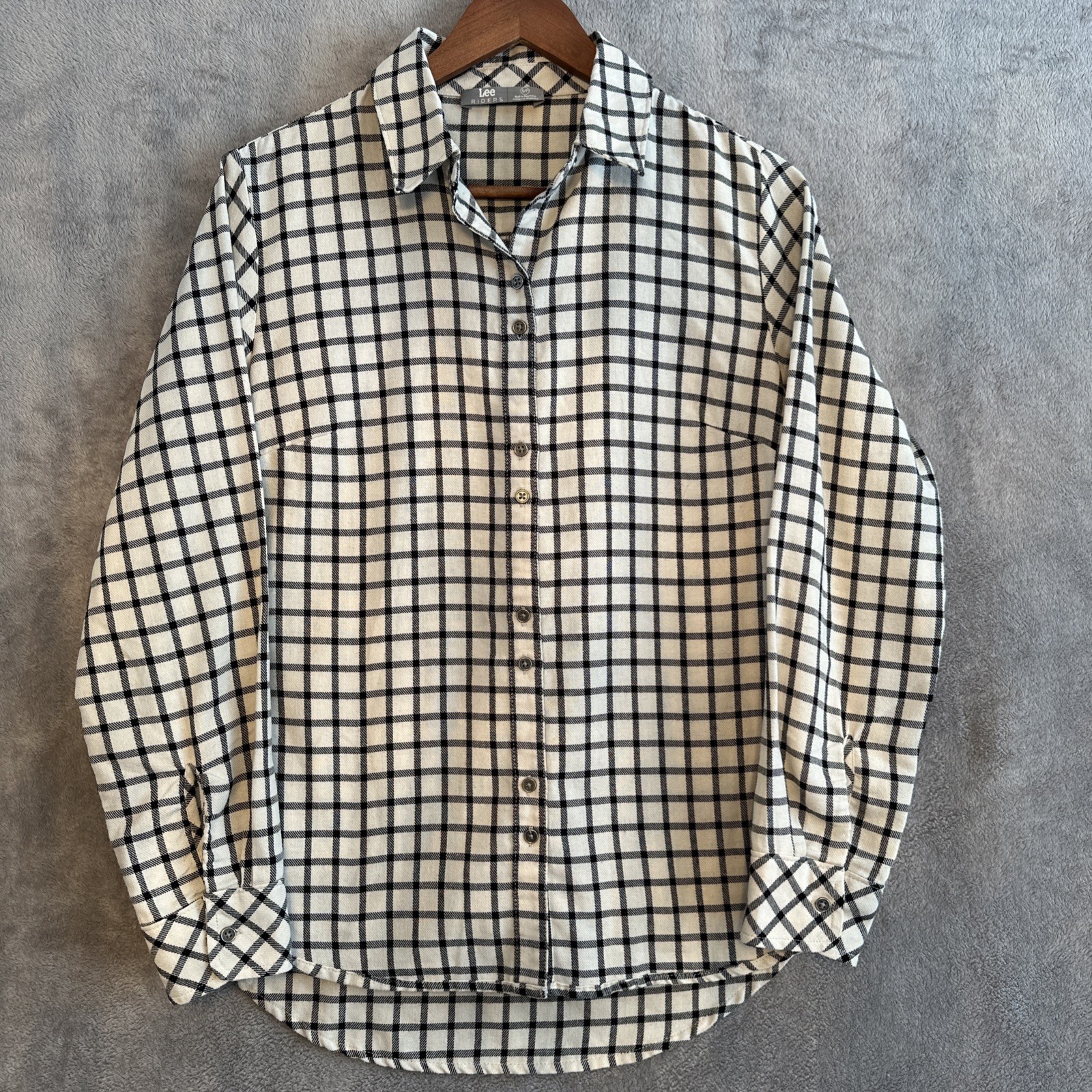 Riders by Lee Bella Easy Care Windowpane Shirt S