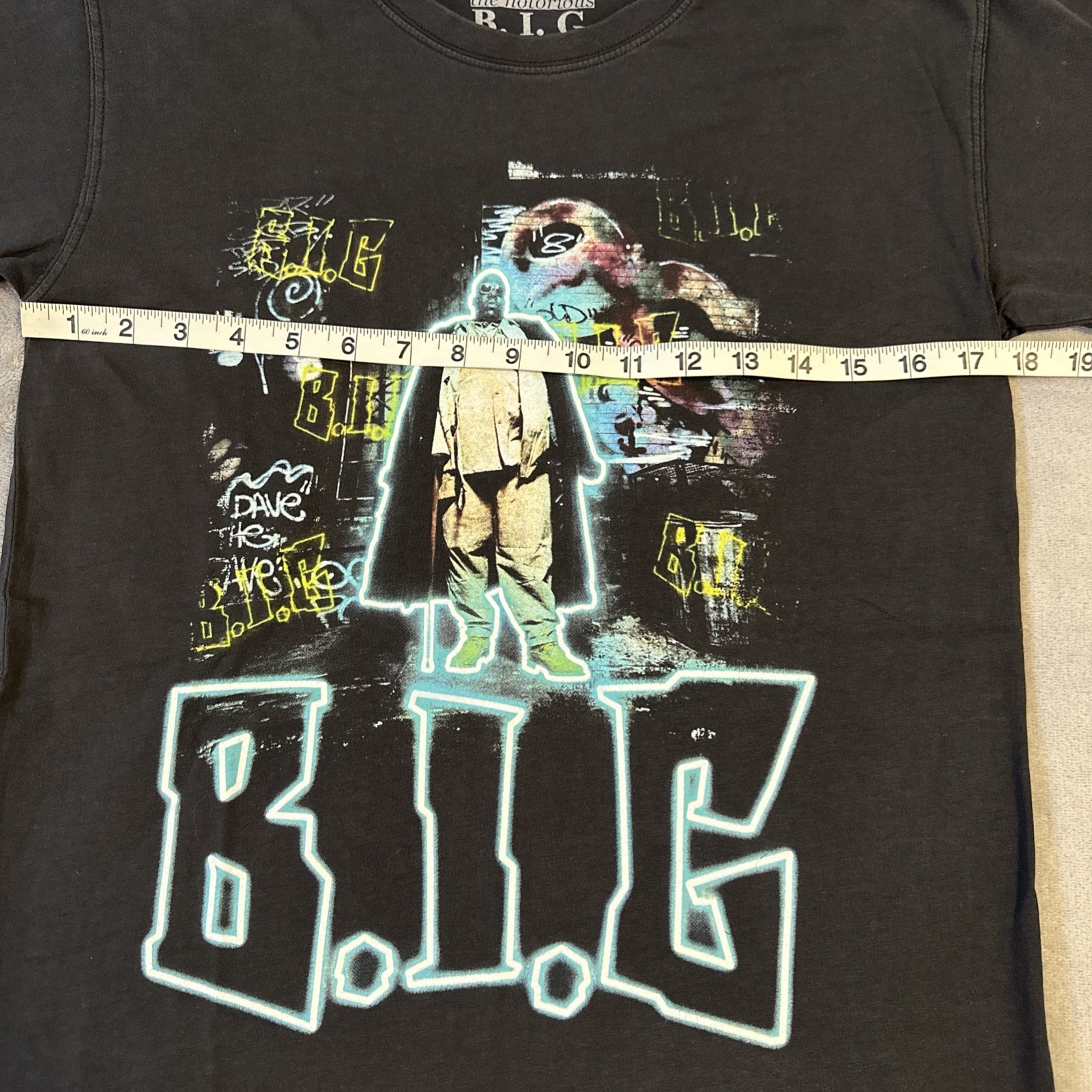 Notorious B.I.G. T-Shirt Men's Small Neon Graphic Hip-Hop 90s Ra - photo 2