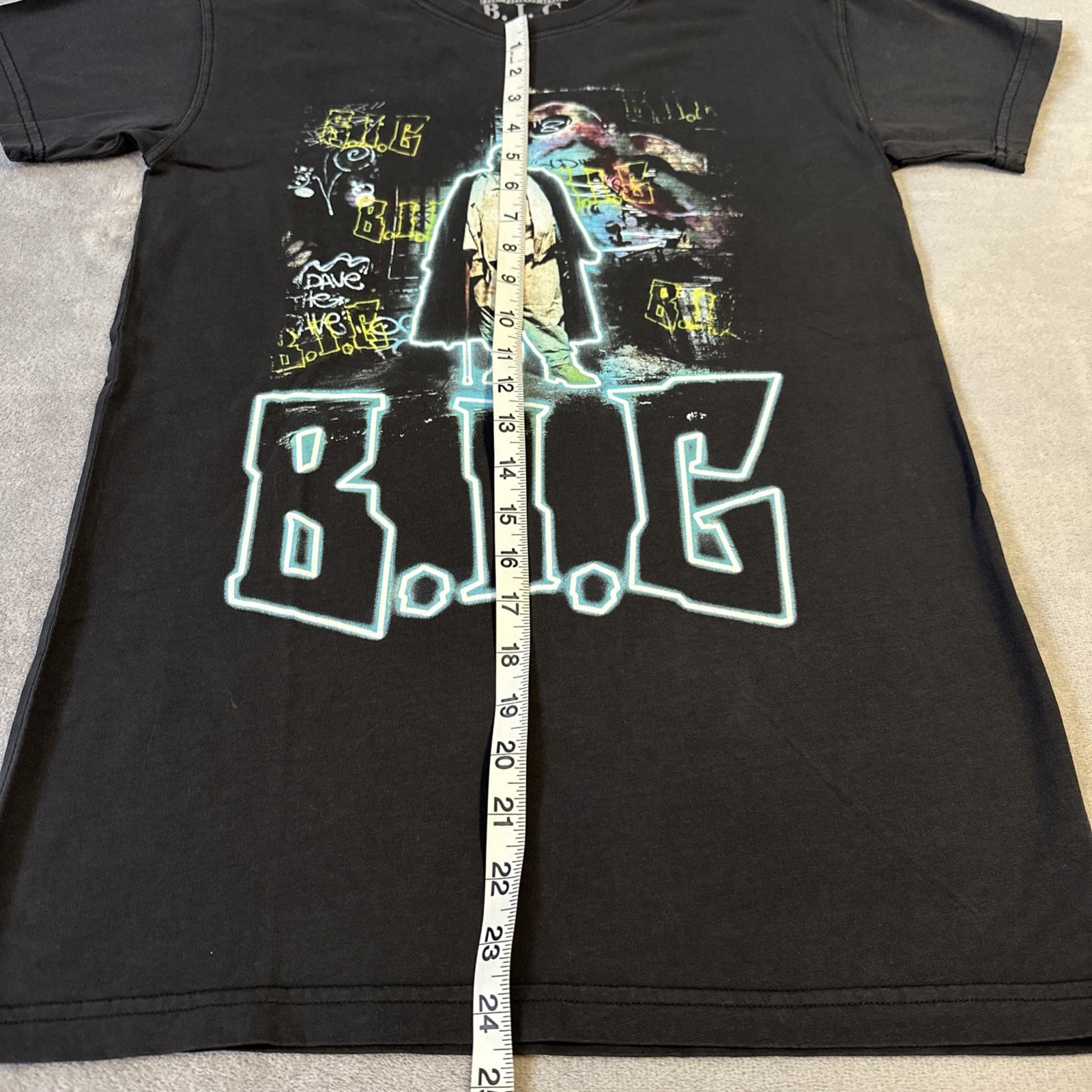 Notorious B.I.G. T-Shirt Men's Small Neon Graphic Hip-Hop 90s Ra - photo 3