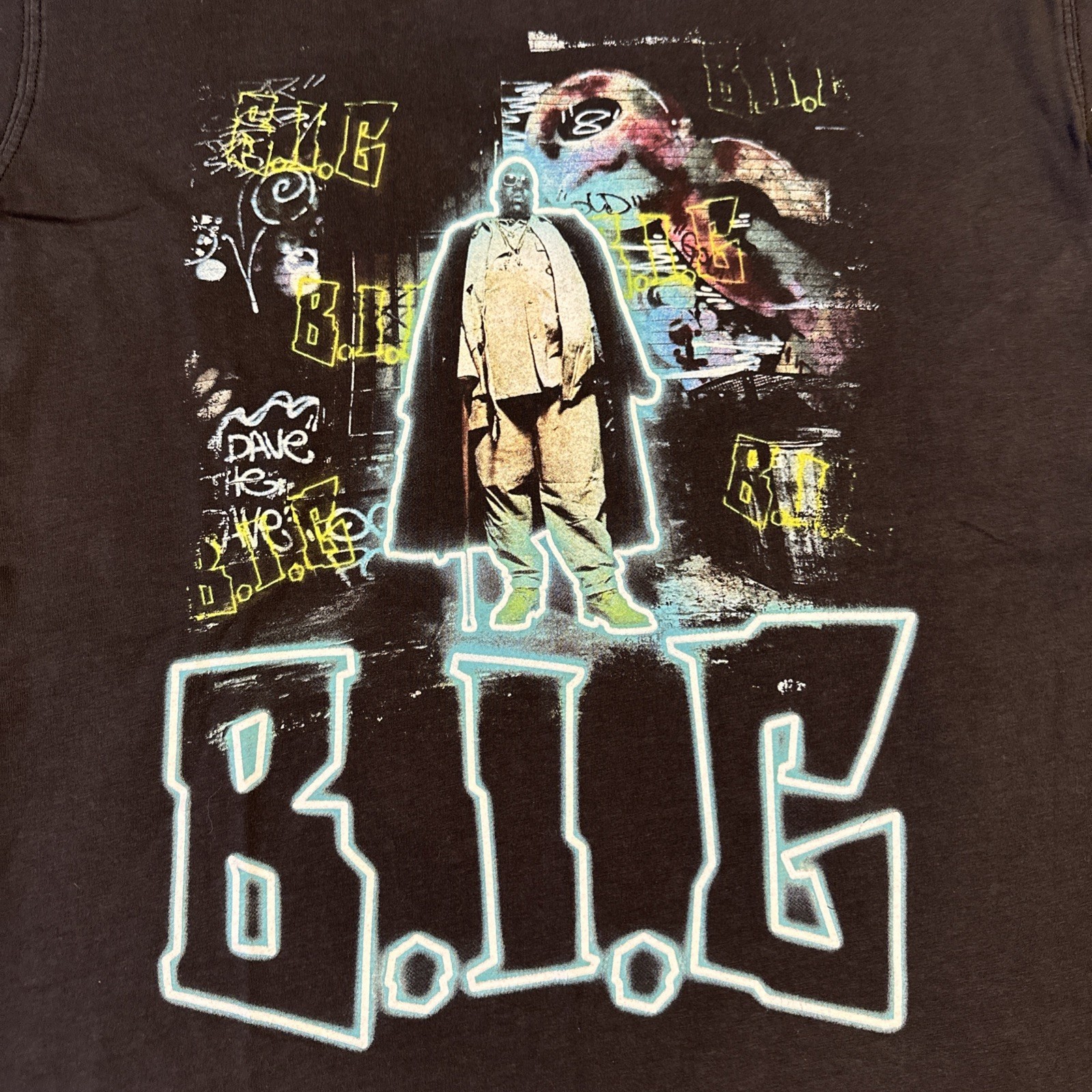 Notorious B.I.G. T-Shirt Men's Small Neon Graphic Hip-Hop 90s Ra - photo 4