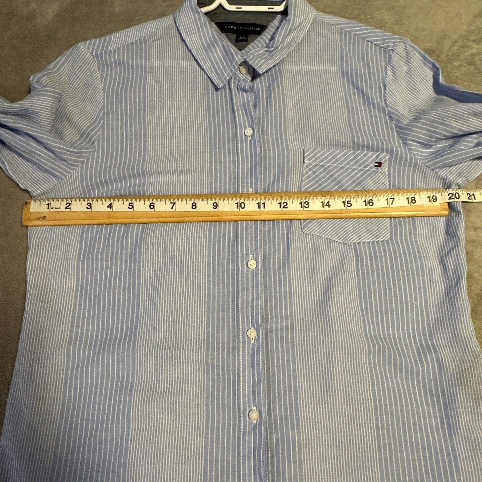 Tommy Hilfiger Button-Up Shirt Women's Large White Blue Stripe - photo 3