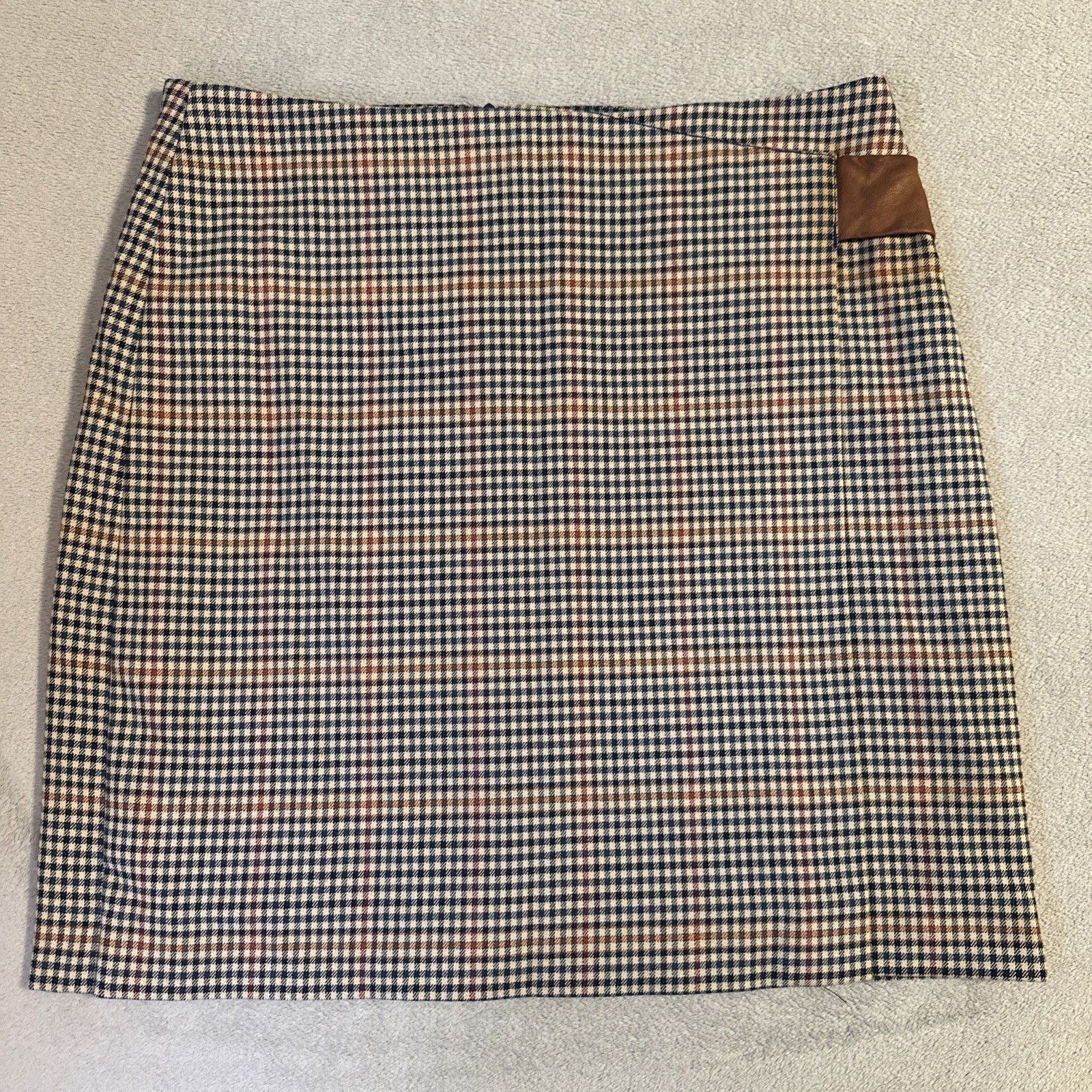 Vintage Esprit Brown Plaid Mini Skirt Size 8 90s Y2K