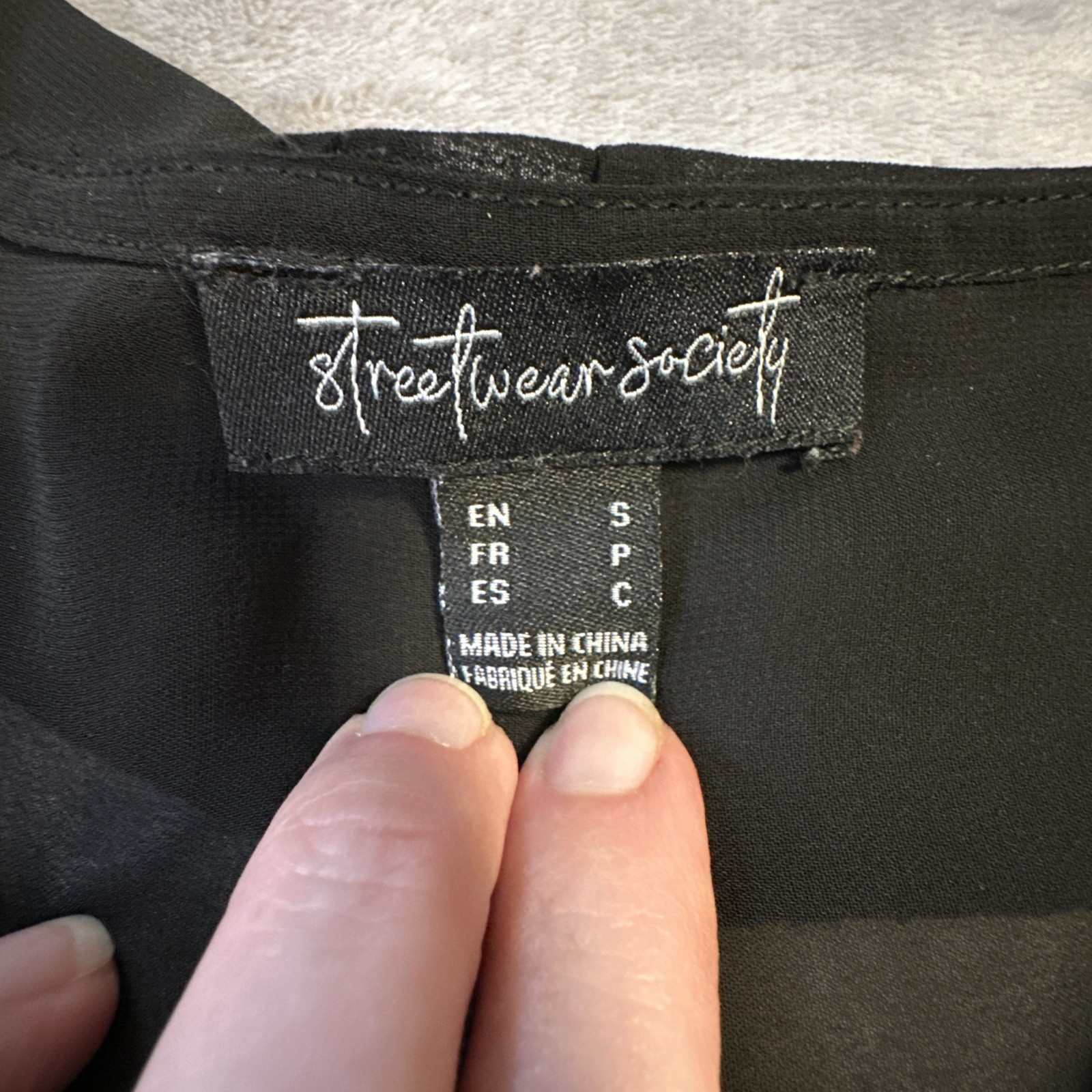 Witchy Goth Black Sheer Tie-front Blouse Small Cropped - photo 2