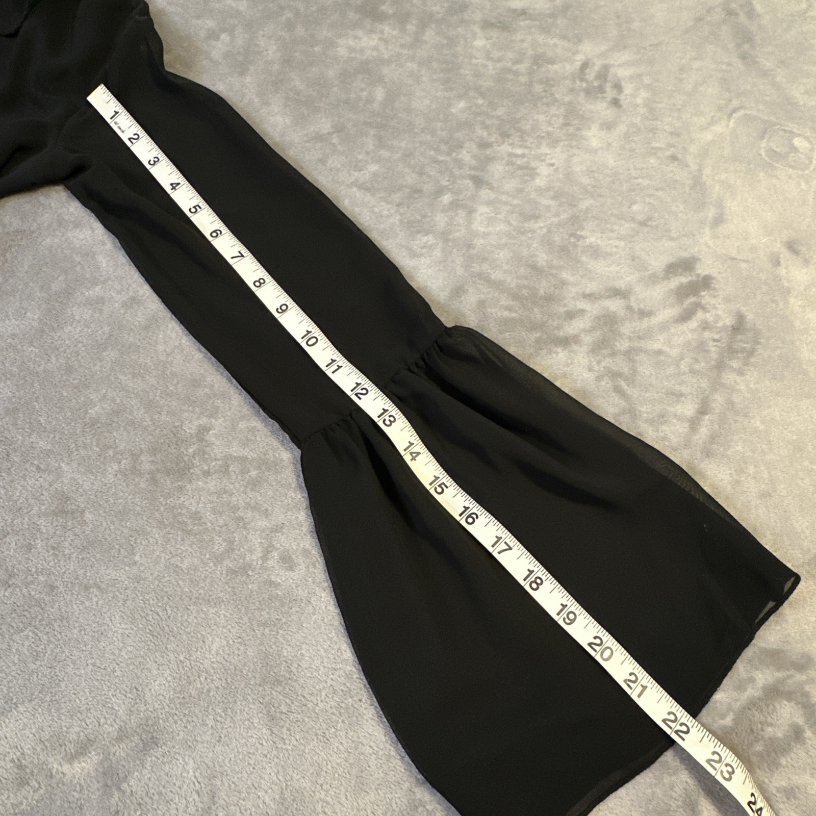 Witchy Goth Black Sheer Tie-front Blouse Small Cropped - photo 4