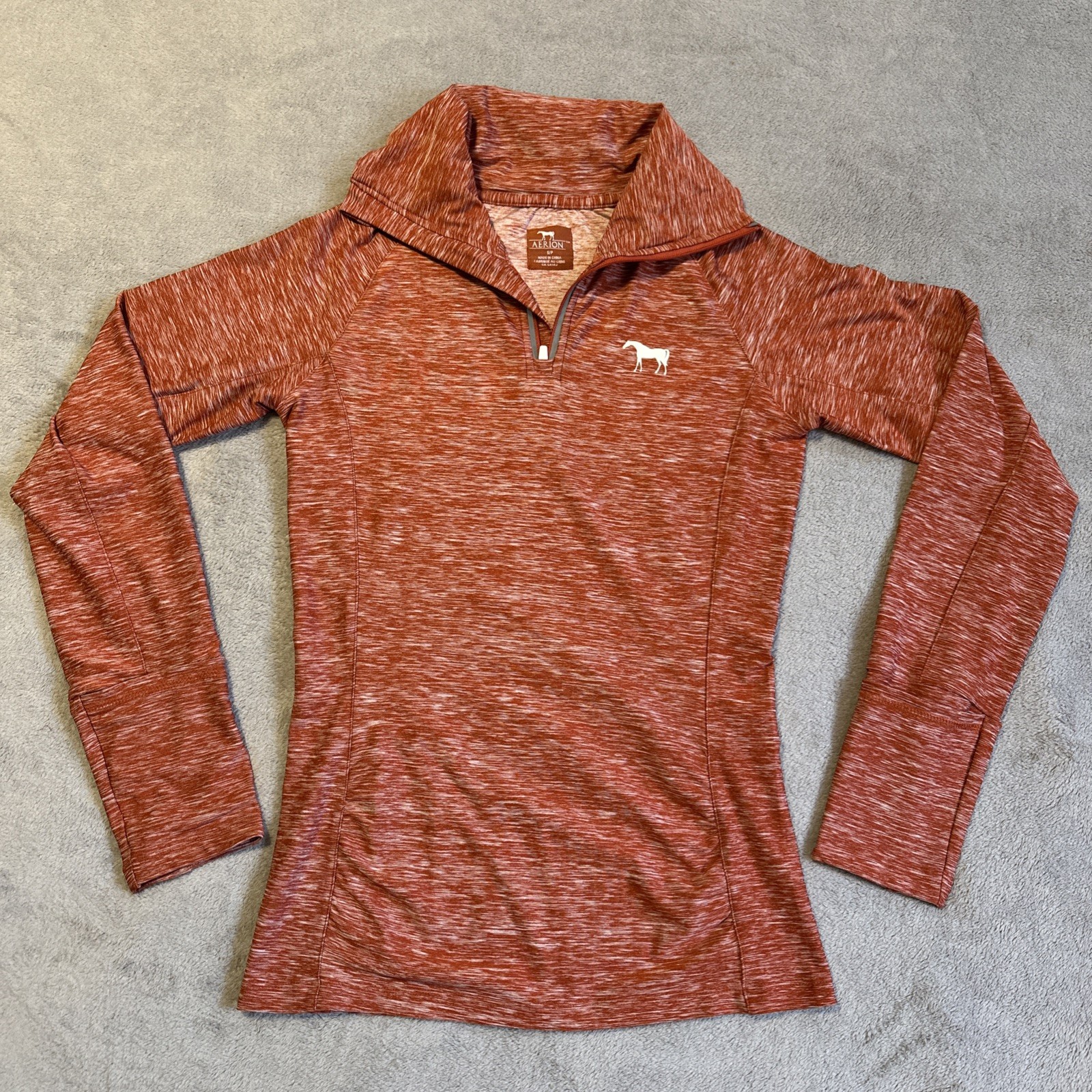 Aerion 1/4 Zip Shirt Women's Small Long Sleeve Equestrian Coral