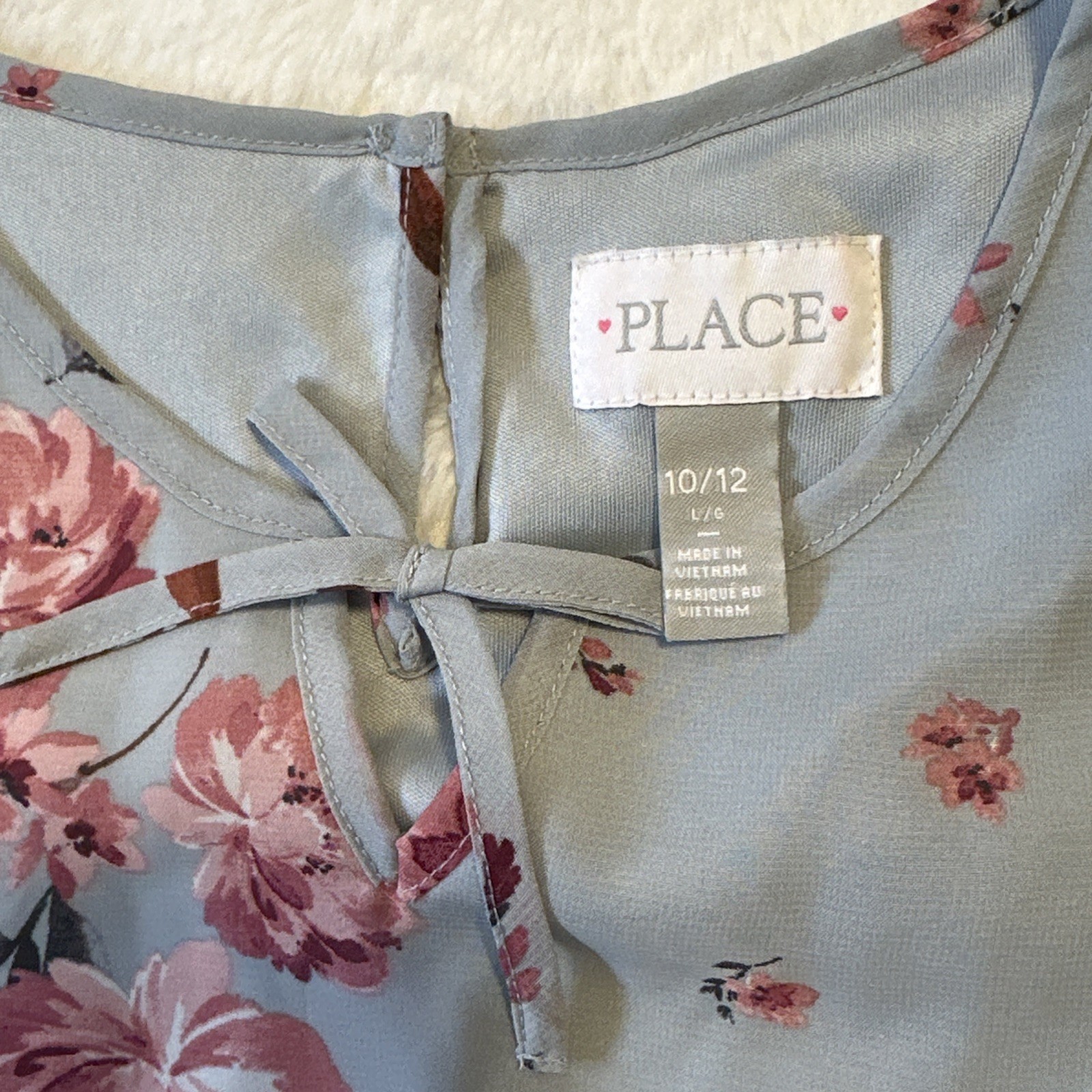 Children's Place Girls Dress 10/12 Large Blue Pink Floral - photo 4