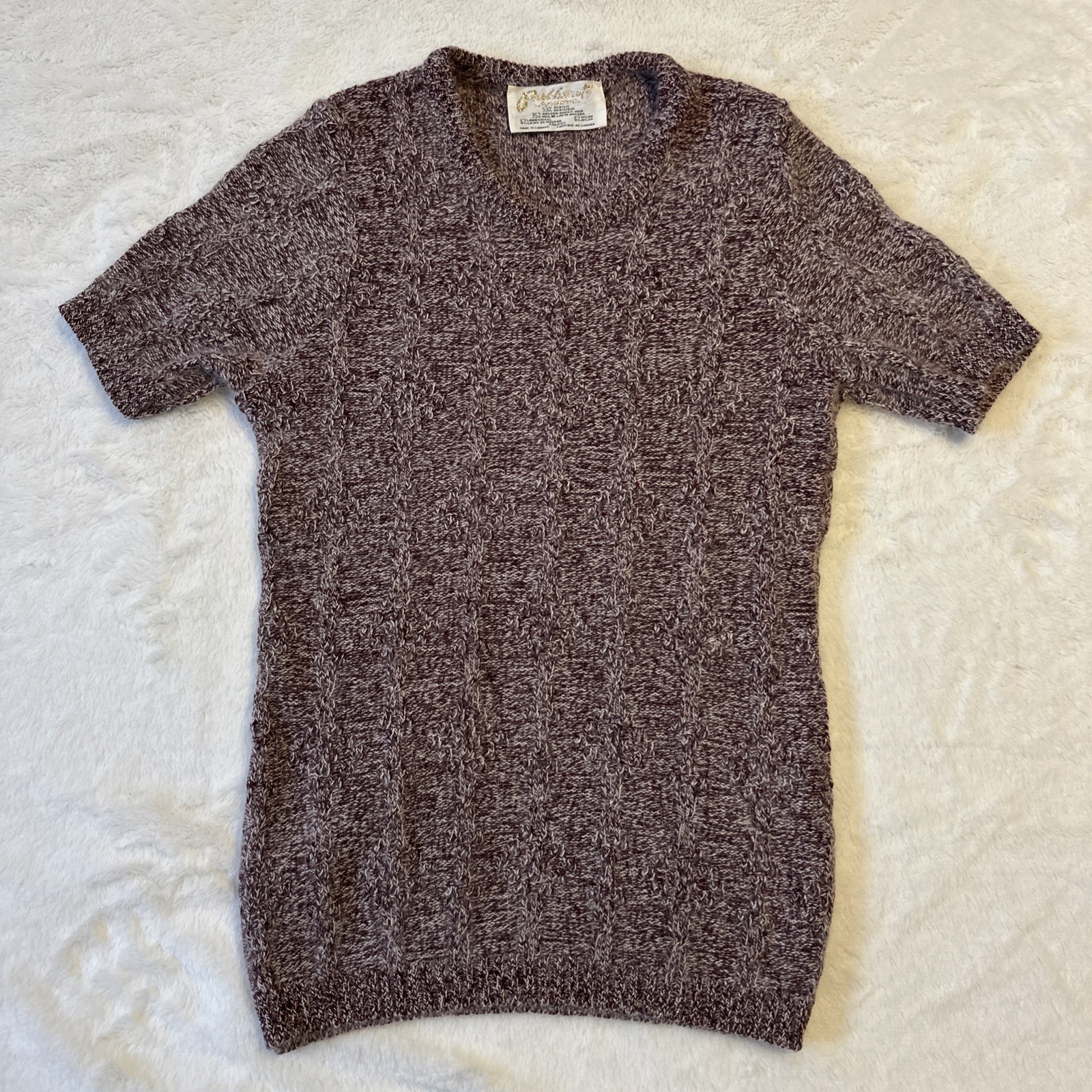 Vintage 70s 80s Parkhurst Angora Wool Blend Sweater XS Maroon