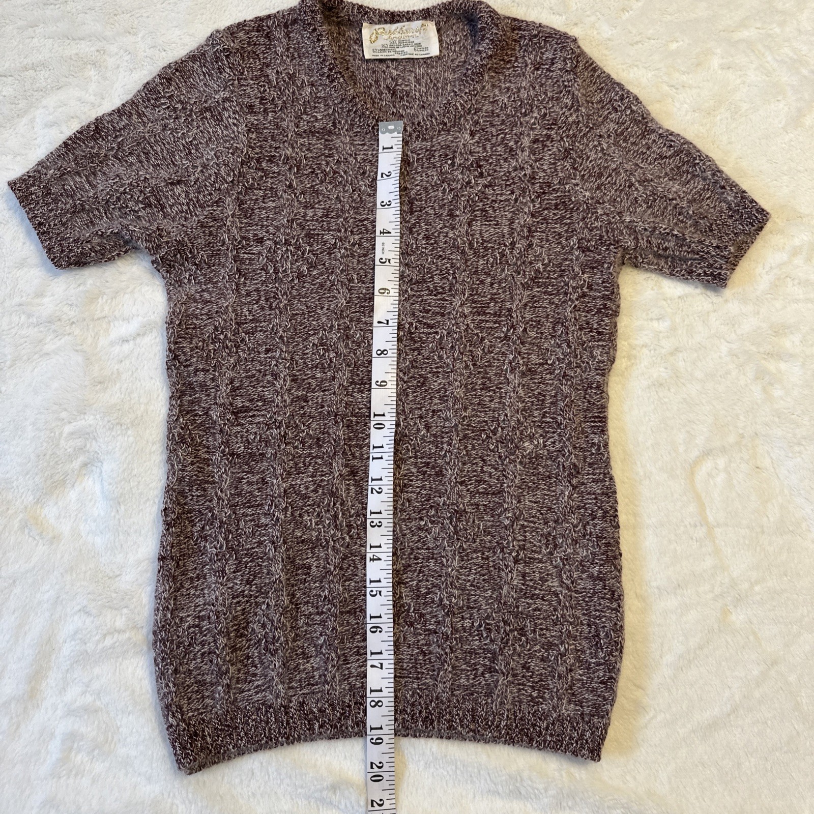 Vintage 70s 80s Parkhurst Angora Wool Blend Sweater XS Maroon - photo 3