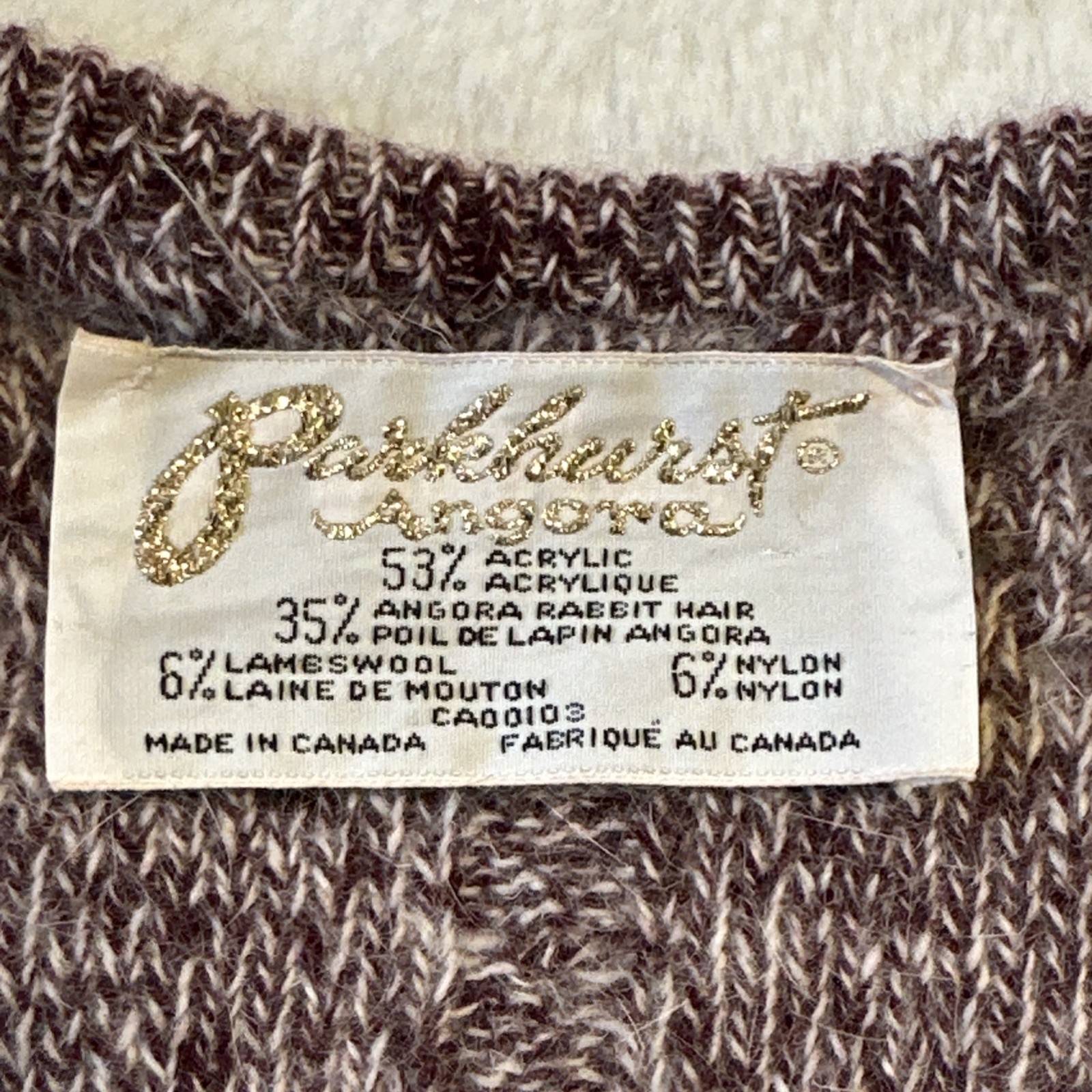 Vintage 70s 80s Parkhurst Angora Wool Blend Sweater XS Maroon - photo 4