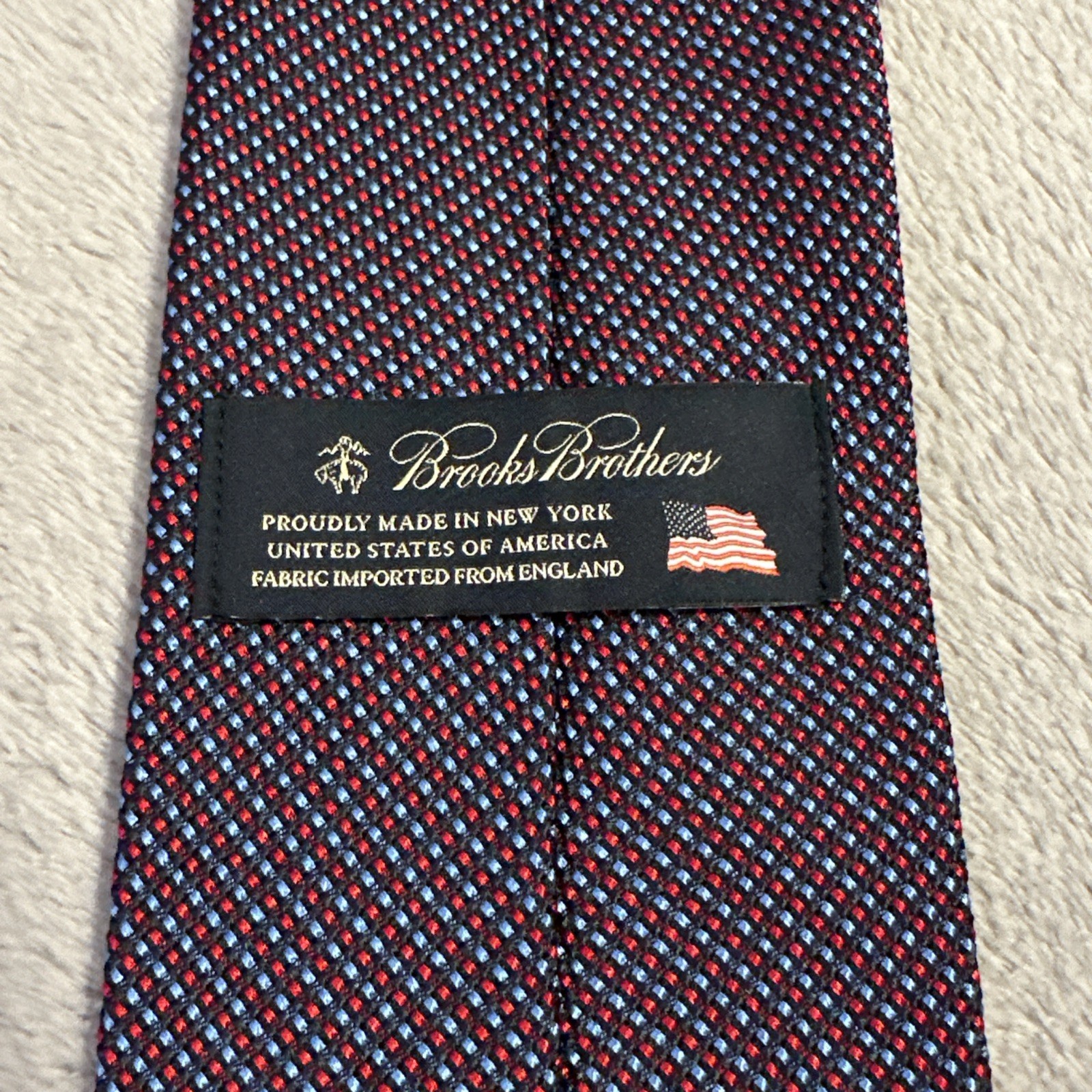 Brooks Brothers Men's Silk Necktie - Blue/Red Microdot - photo 2
