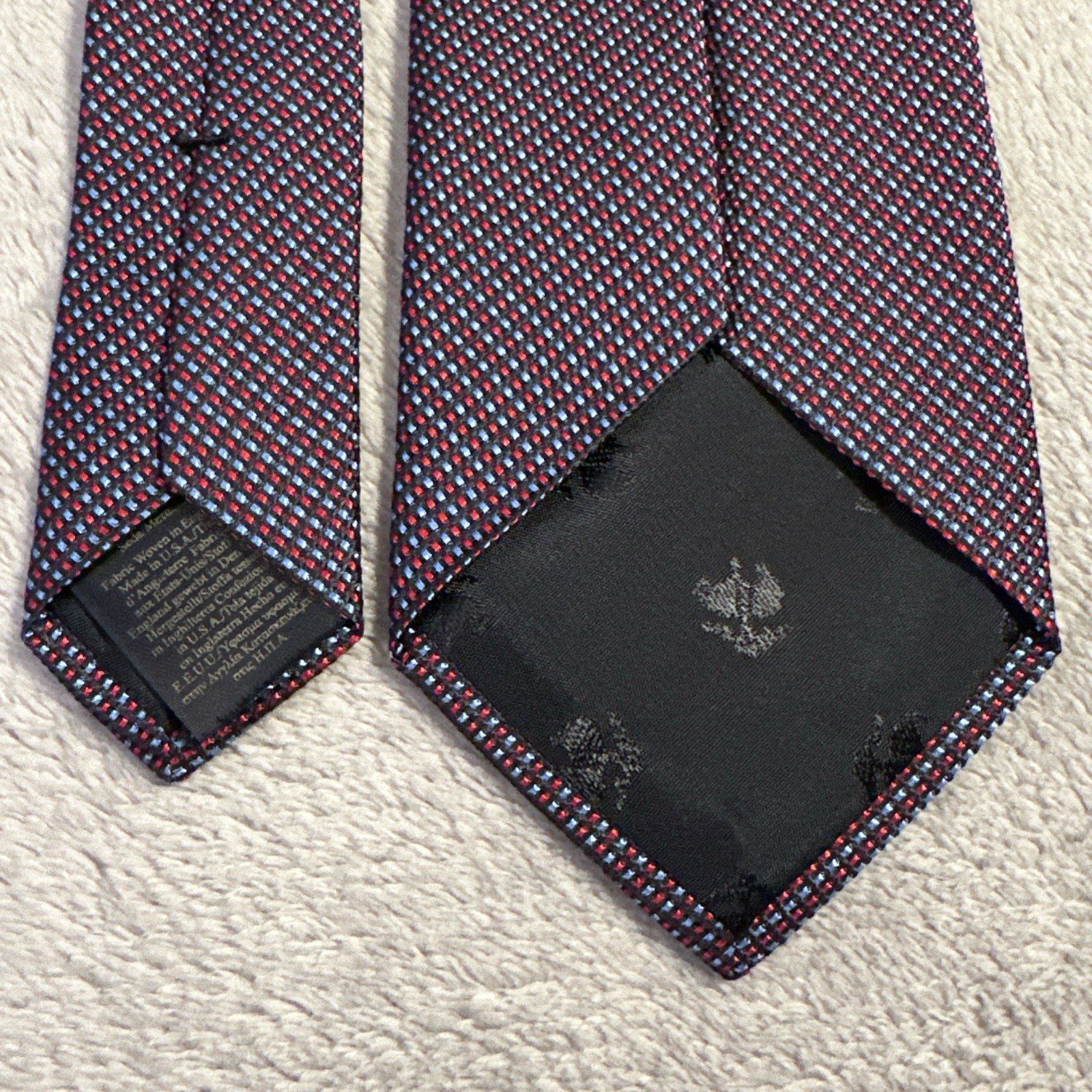 Brooks Brothers Men's Silk Necktie - Blue/Red Microdot - photo 3
