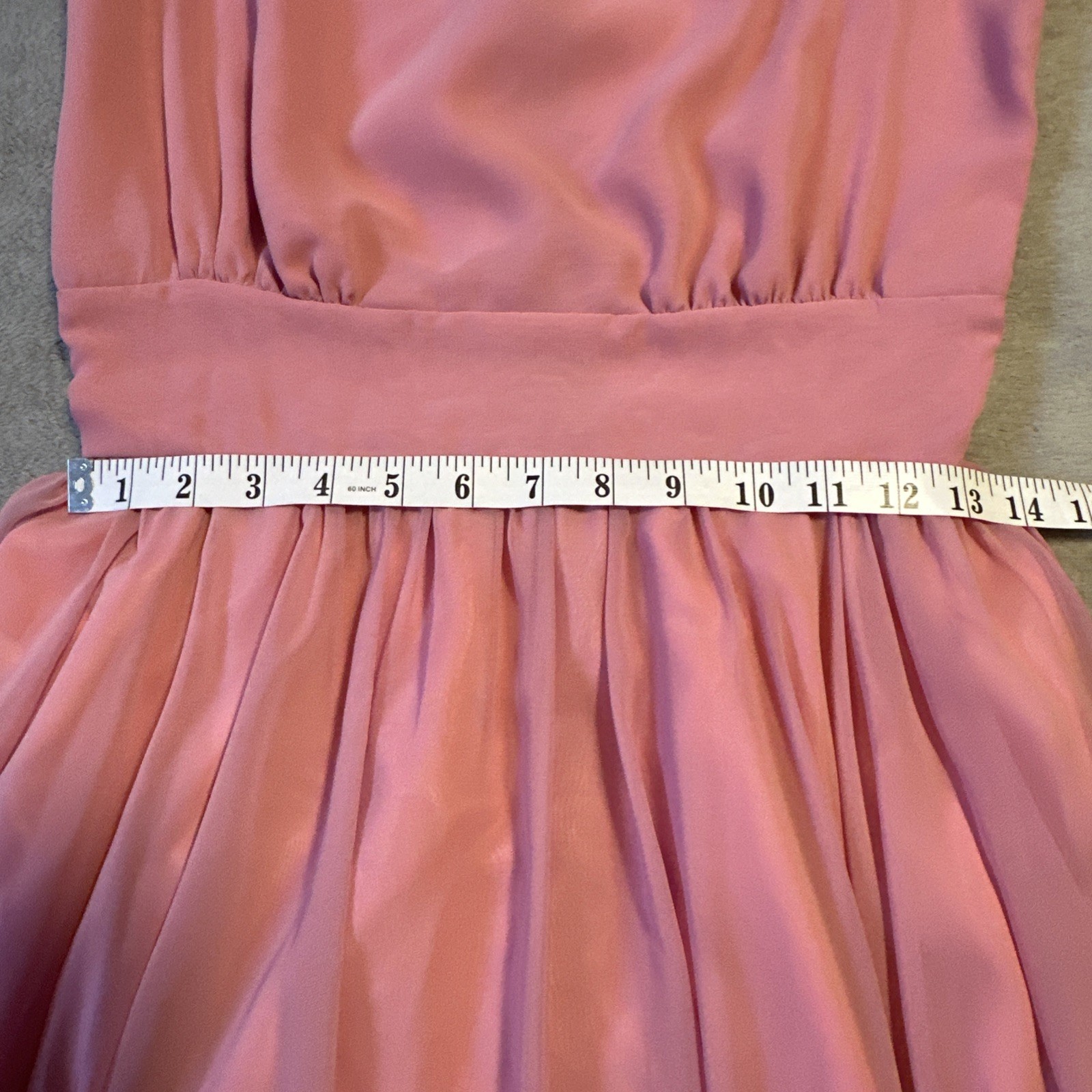 Vintage Pink Chiffon Dress Size 6 Pierre de Roche 70s 80s Romant - photo 4