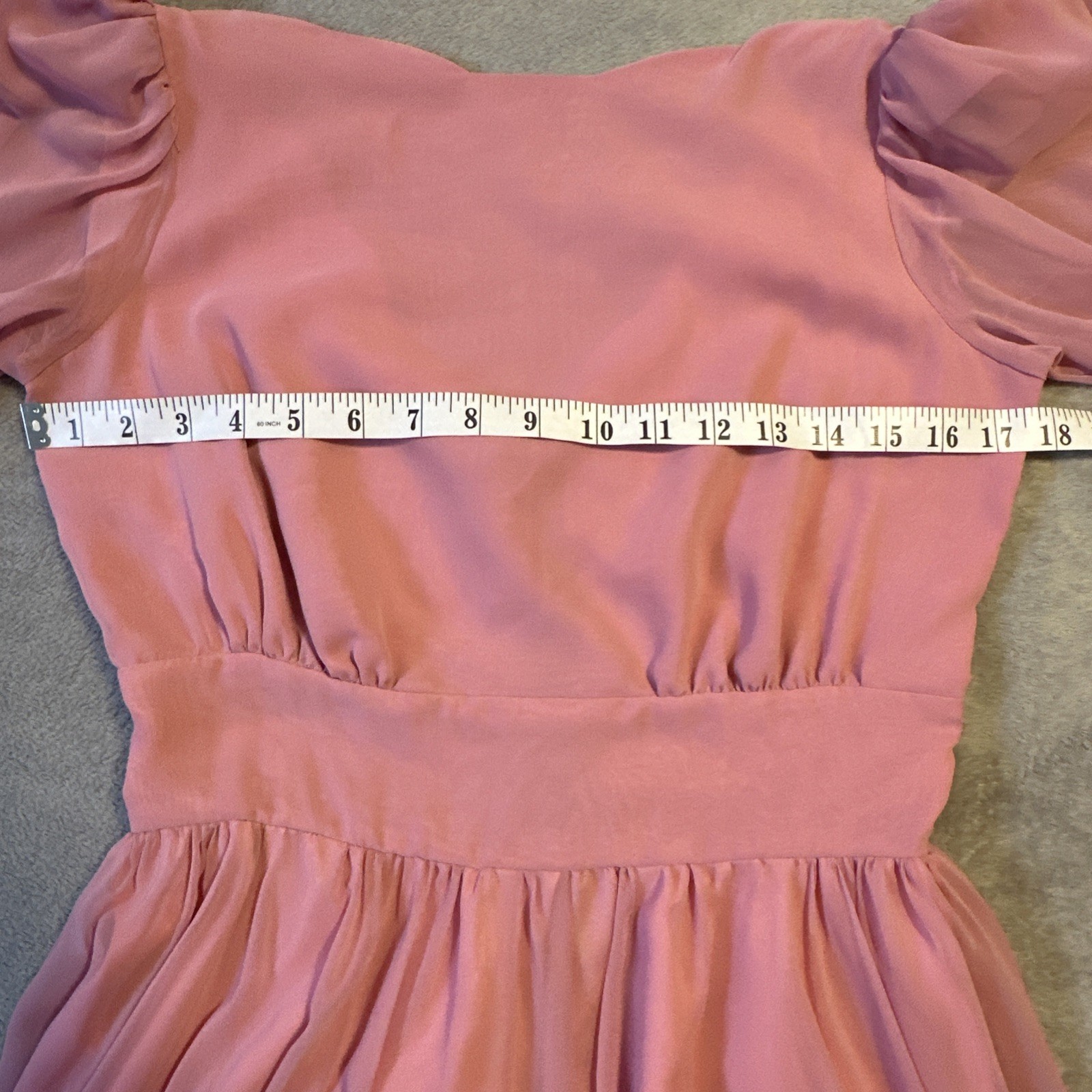 Vintage Pink Chiffon Dress Size 6 Pierre de Roche 70s 80s Romant - photo 5