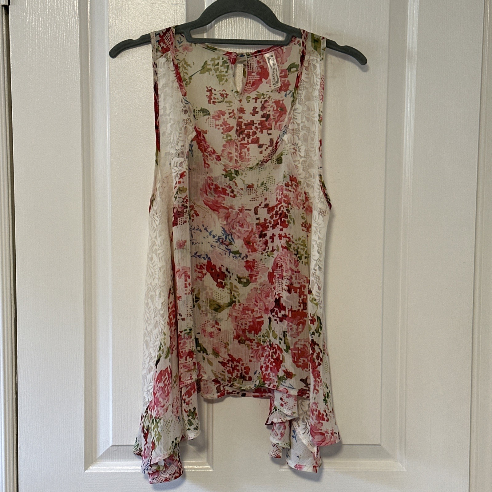 Milk & Honey Floral Lace Tank Top - Medium - Pink Boho - photo 2