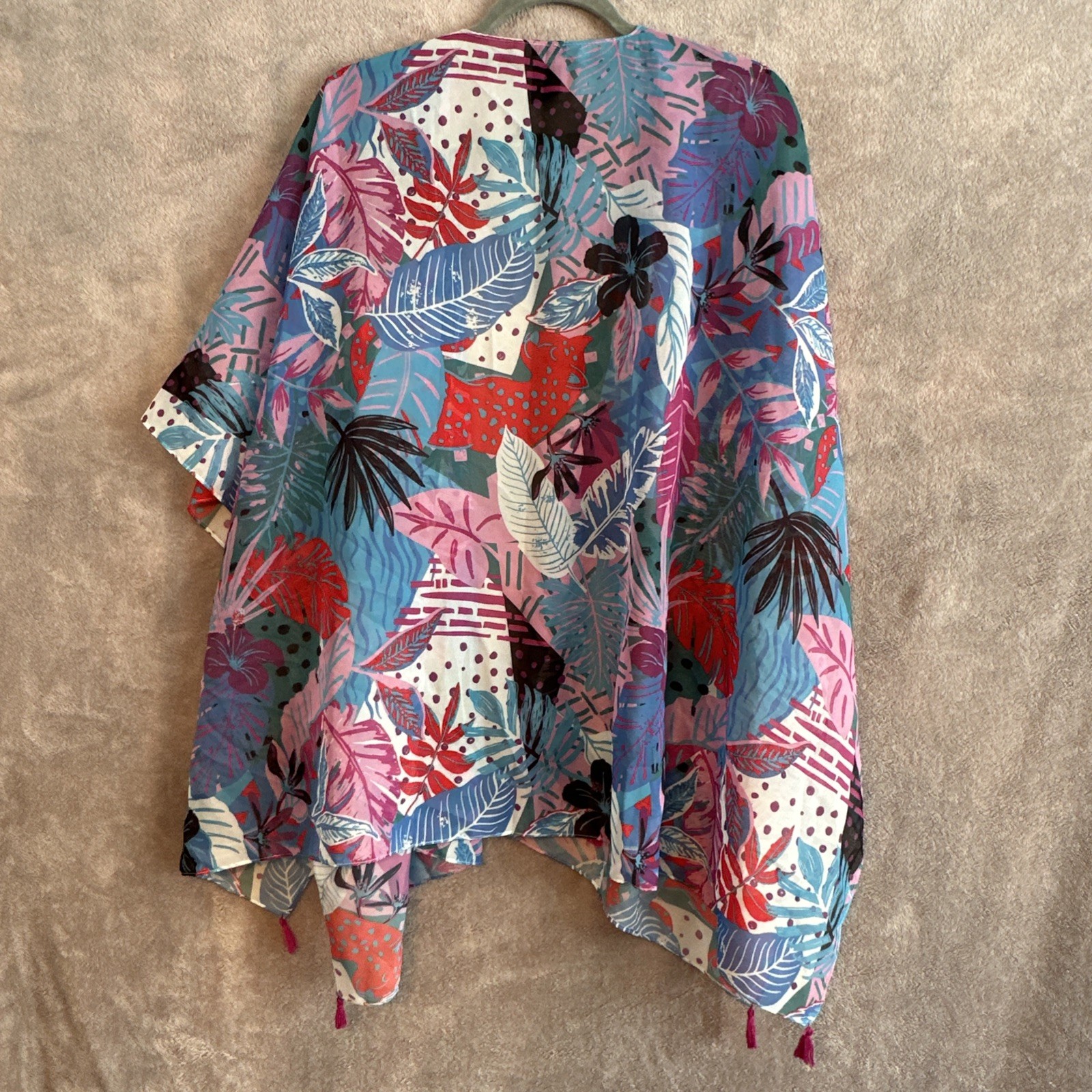 Madden NYC Sheer Kimono-Style Light Cover-Up Floral - photo 3