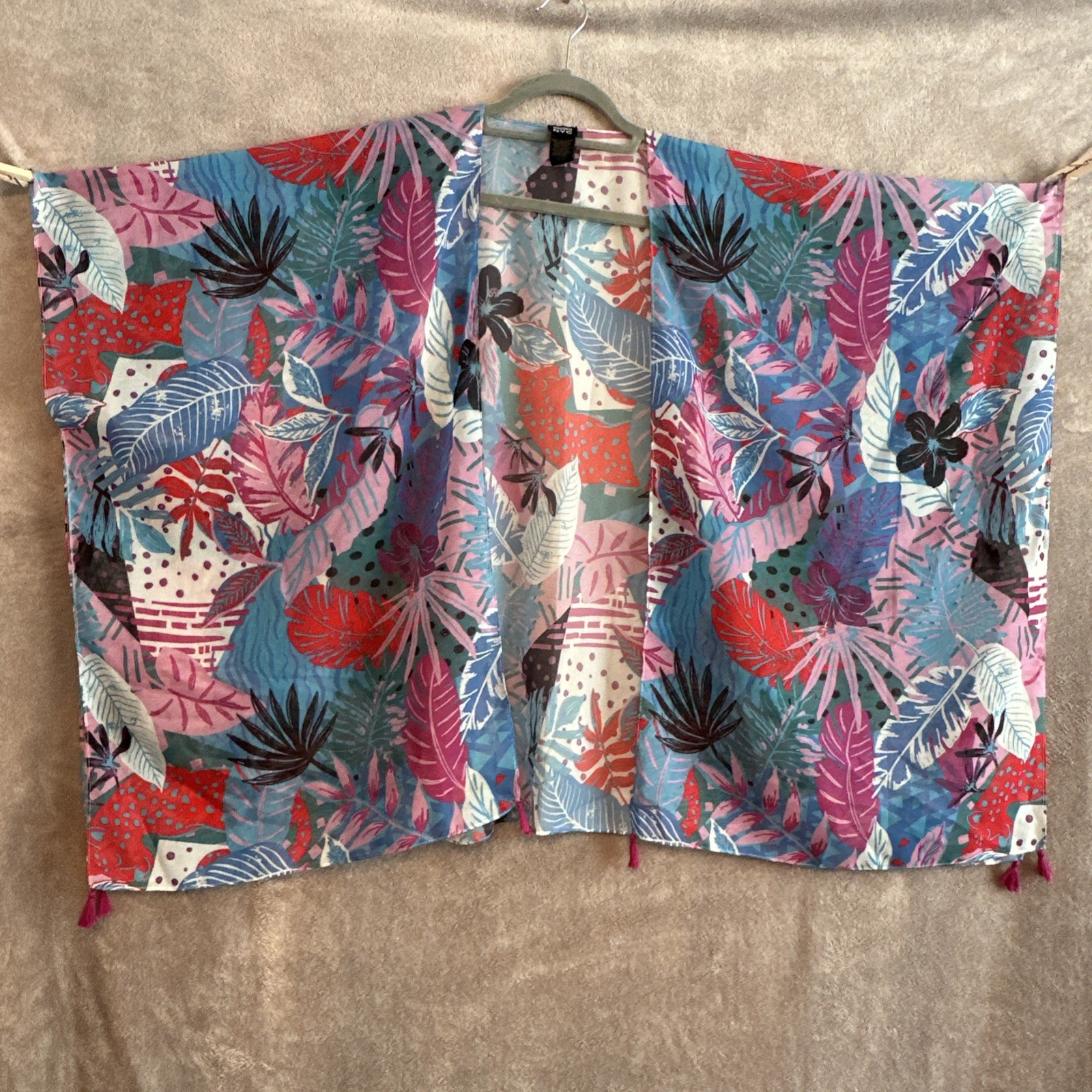 Madden NYC Sheer Kimono-Style Light Cover-Up Floral - photo 4