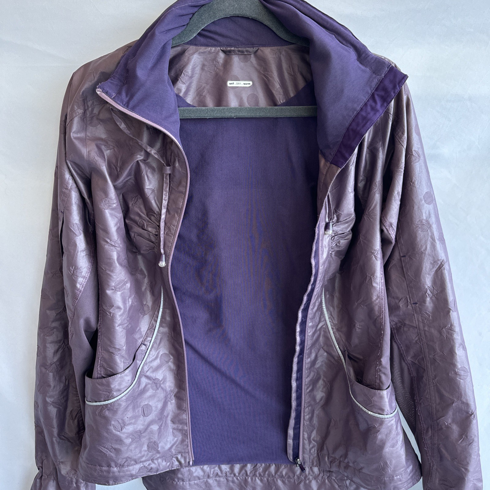 Lululemon Women's Velocity Jacket Limited Edition Plum Dots Size - photo 2