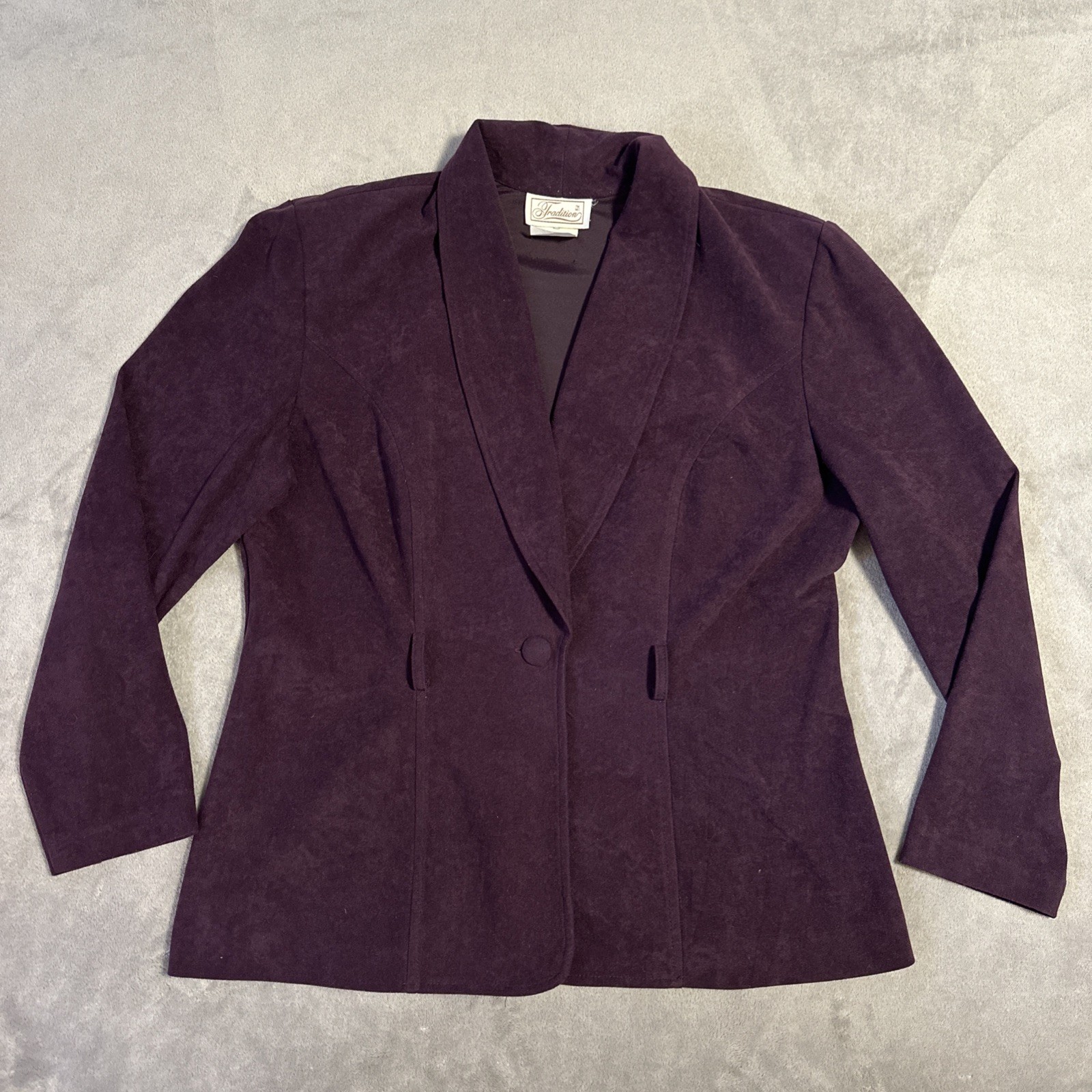 Vintage Purple Velvet Jacket Blazer Goth Witchy Western Size 12