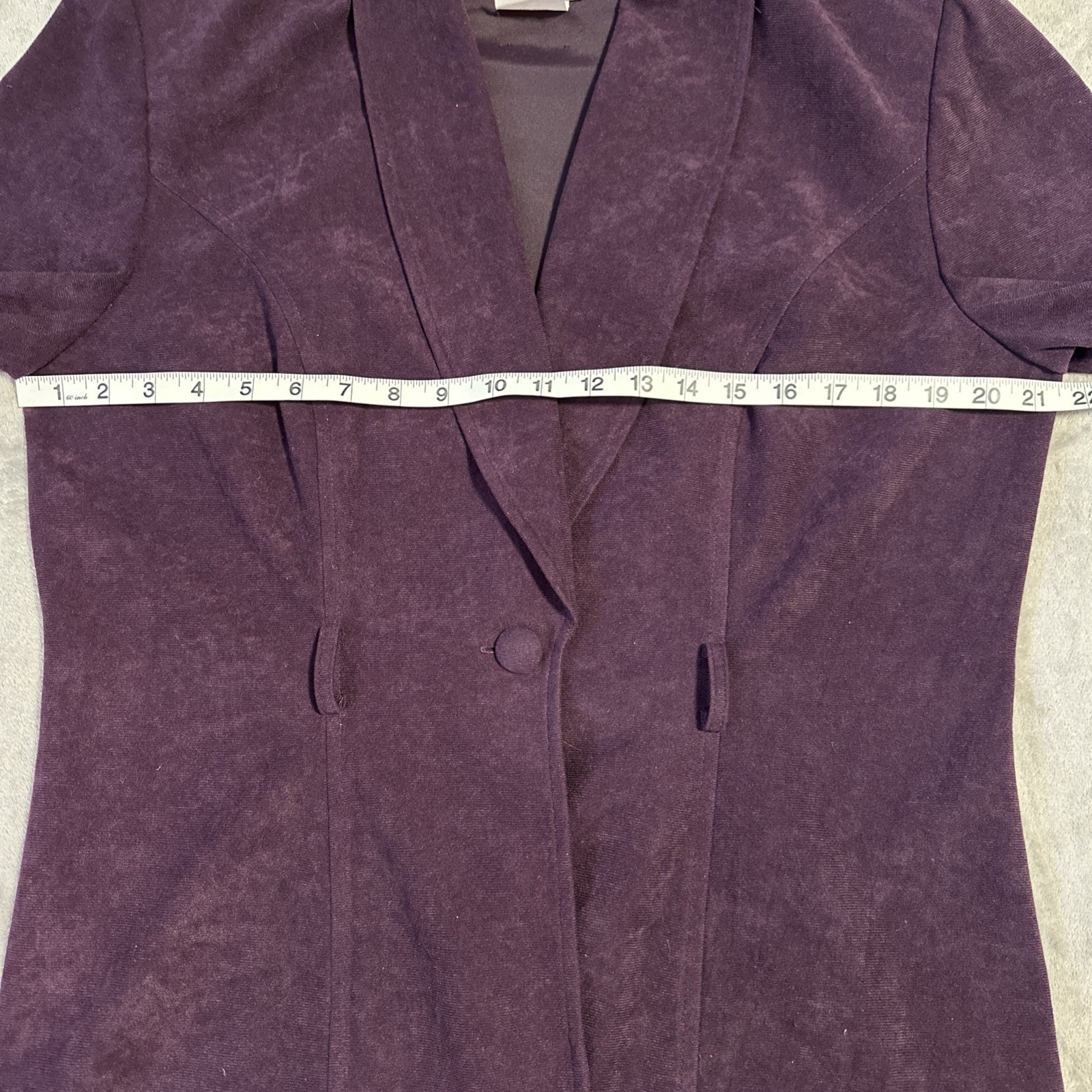 Vintage Purple Velvet Jacket Blazer Goth Witchy Western Size 12 - photo 2
