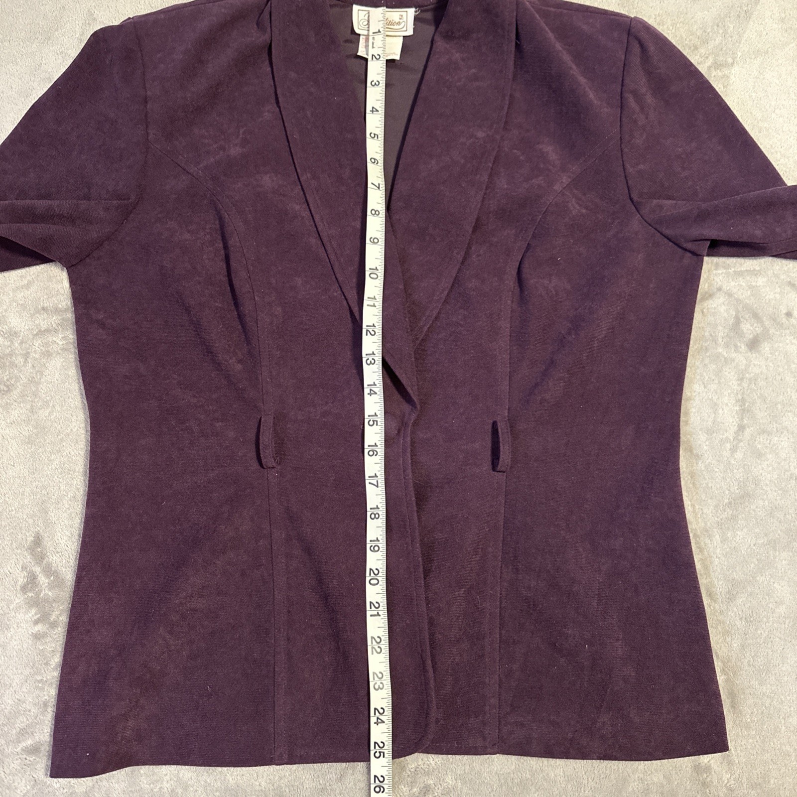 Vintage Purple Velvet Jacket Blazer Goth Witchy Western Size 12 - photo 3