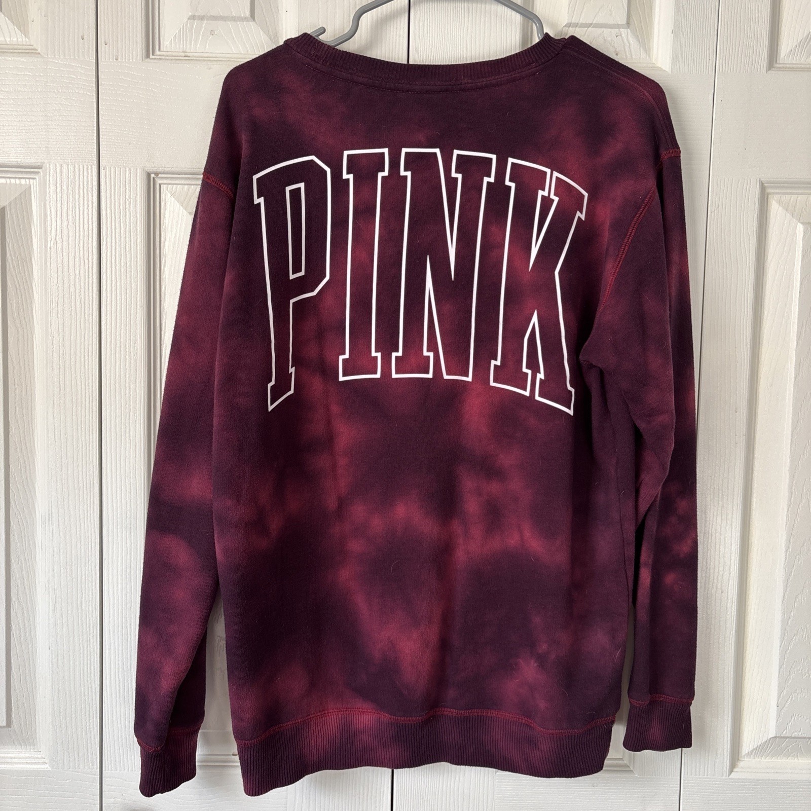 Victoria's Secret PINK Small Maroon Tie Dye Crewneck Sweatshirt - photo 2