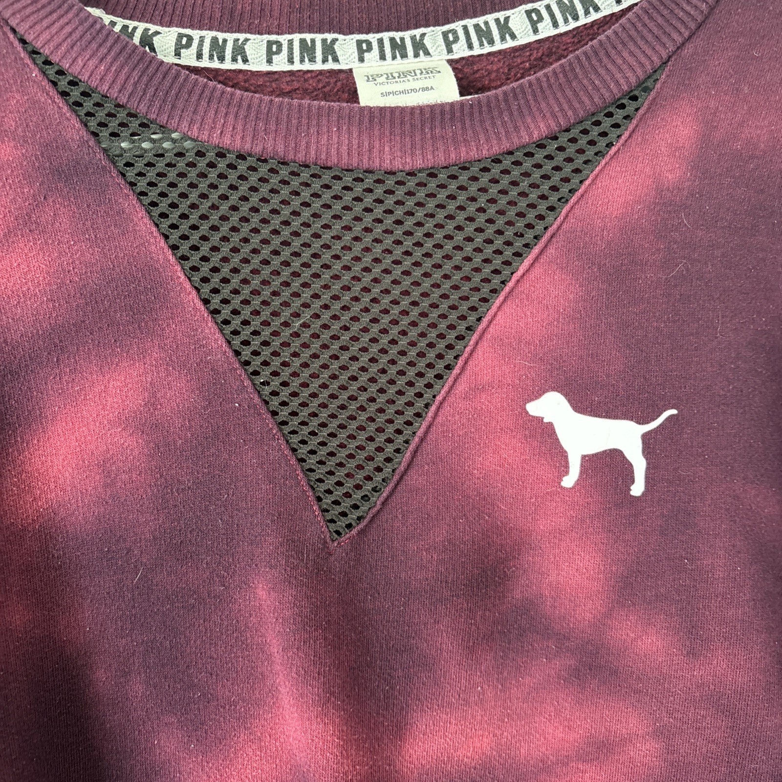 Victoria's Secret PINK Small Maroon Tie Dye Crewneck Sweatshirt - photo 4
