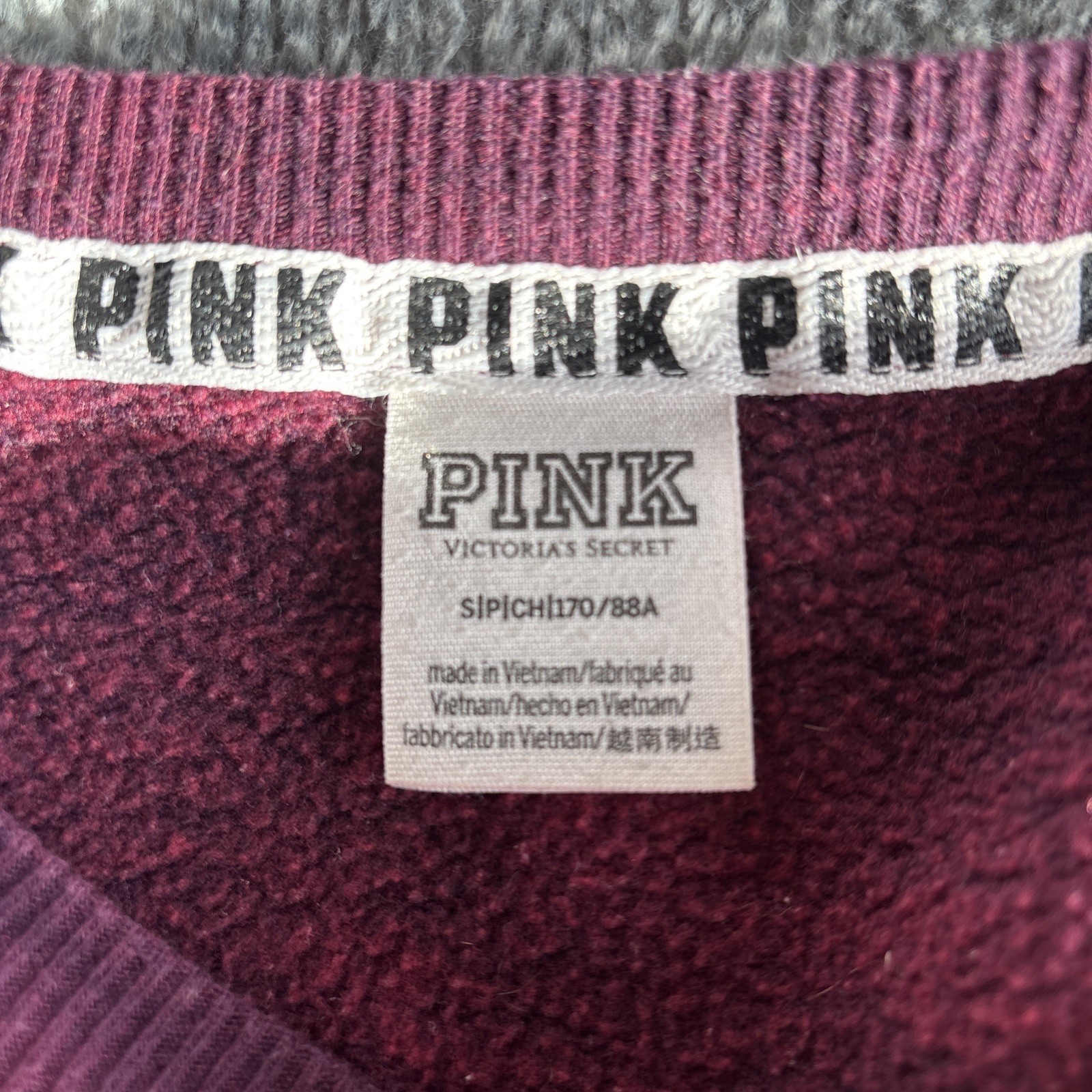 Victoria's Secret PINK Small Maroon Tie Dye Crewneck Sweatshirt - photo 5