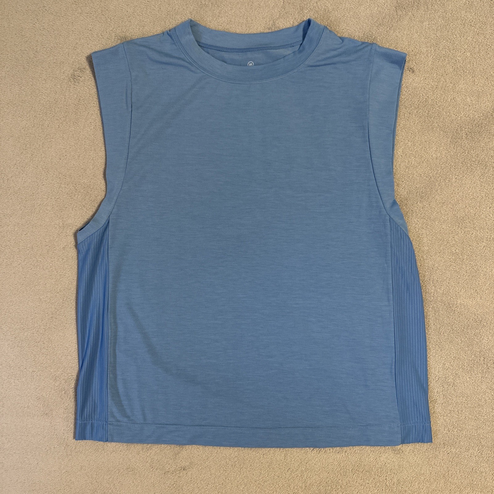 Sweaty Betty Breathe Easy Boxy Gym Tee XS Athletic Tank Blue
