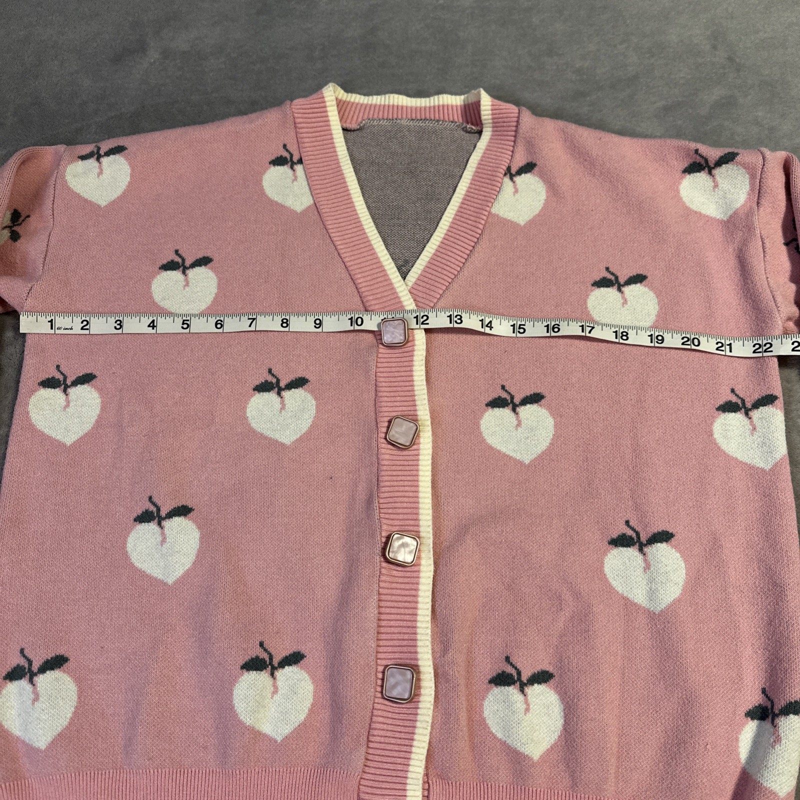 Soft Girl Kawaii Cardigan Pink Peaches Medium Coquette Cottageco - photo 2